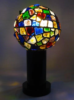 Midcentury Leaded Glass Lamp, Mexico, circa 1970