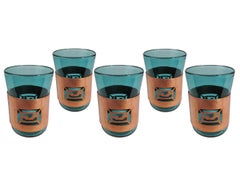 Blown Glass and Brass Glasses, Felipe Delfinger, Feder's, Cuernavaca, Mex. 1970