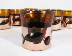 Blown Glass and Brass Glasses, Felipe Delfinger, Feder's, Cuernavaca, Mex. 1970