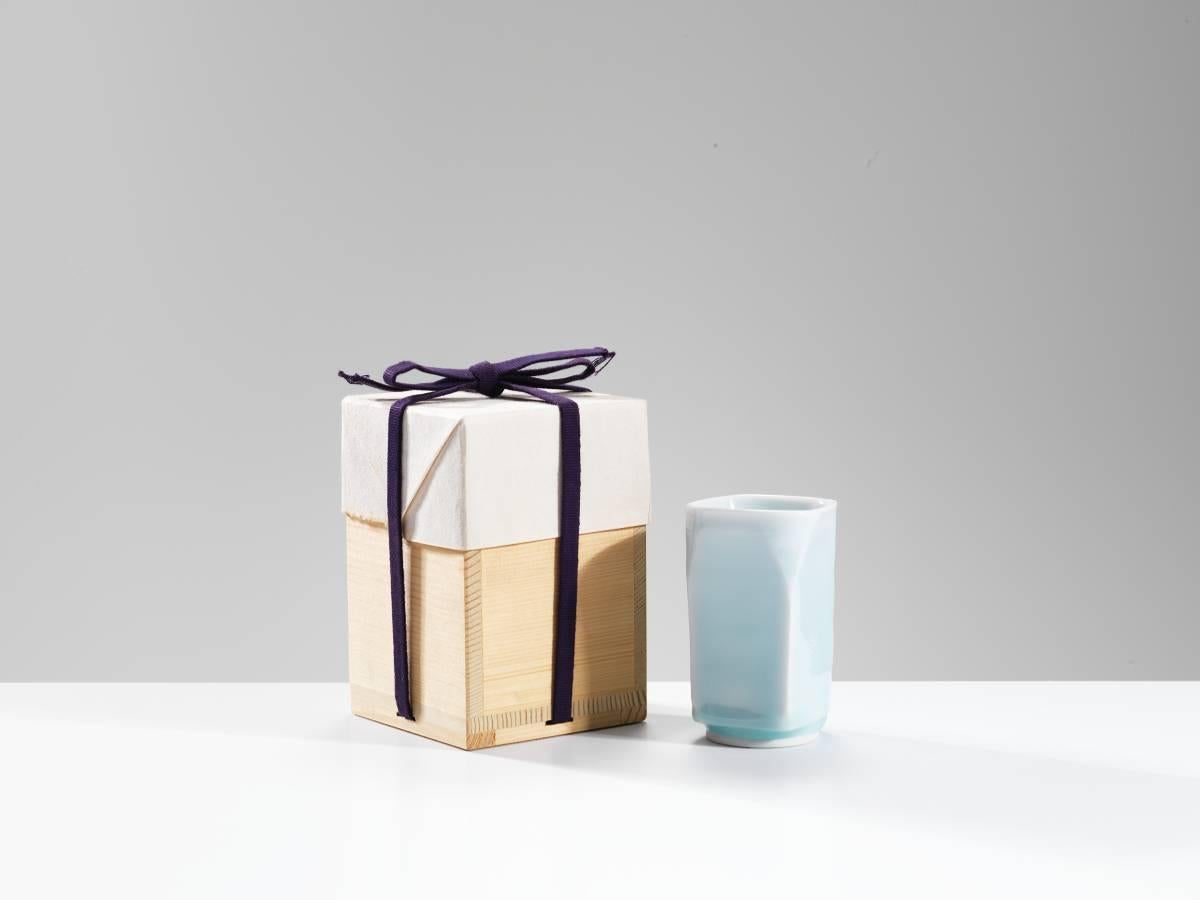 Japanese Squared Beaker by Masamichi Yoshikawa For Sale
