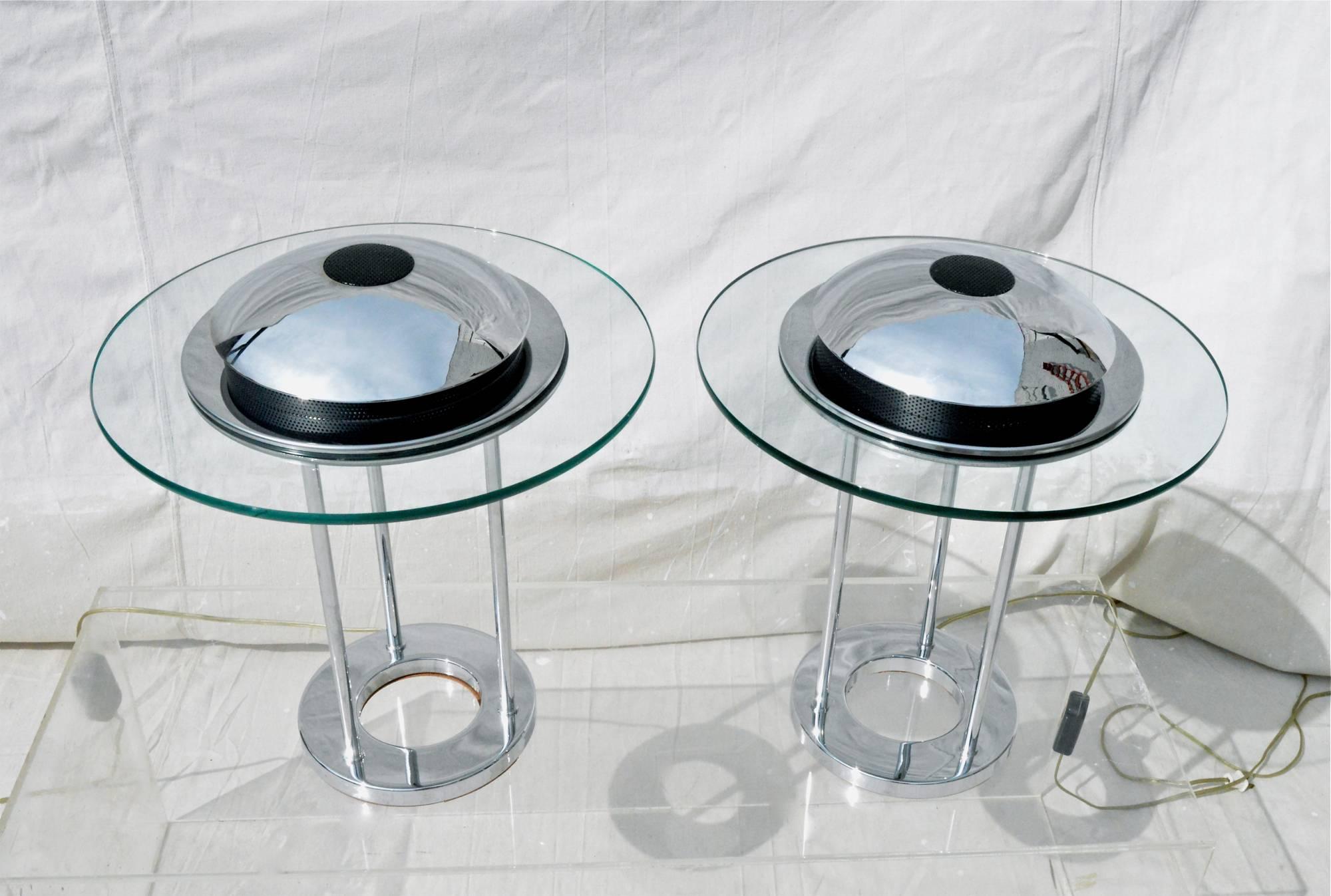 Modern Chrome Lamps by Kovacs For Sale