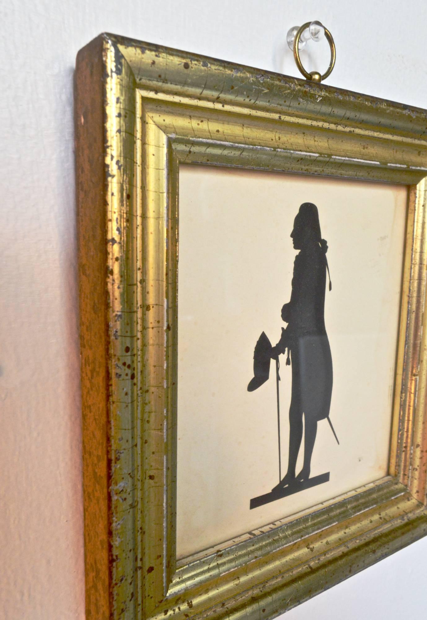 Italian Borghese Framed Silhouette Pair