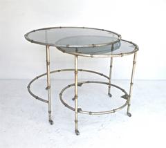 Round Nesting Tables in Silver