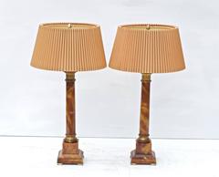 French Empire Marble Lamps by Marbro