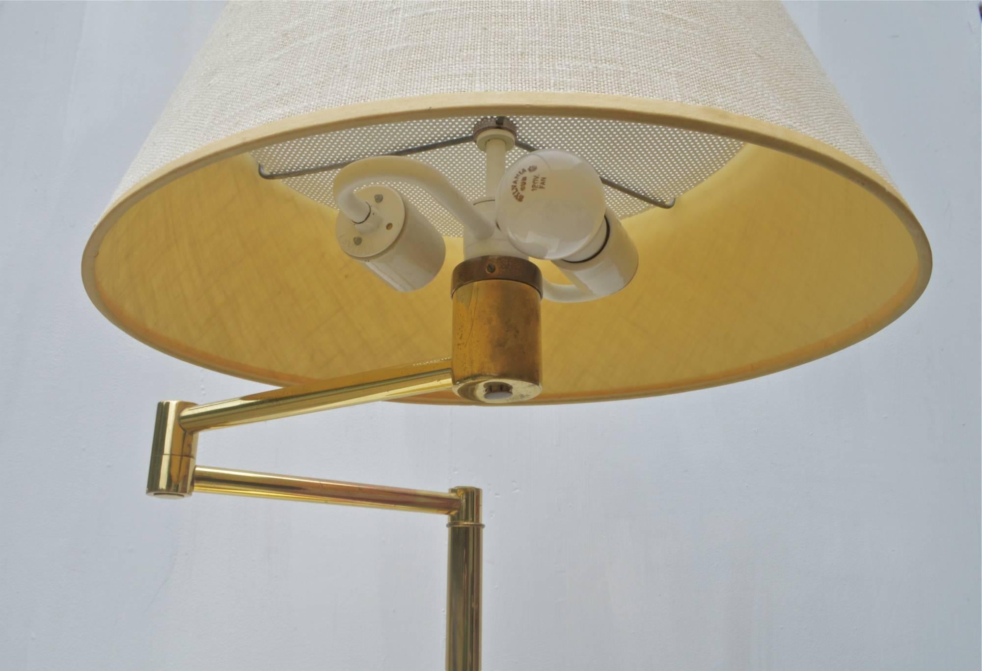 Brass Desk Lamp by Von Nessen In Fair Condition In Charlottesville, VA