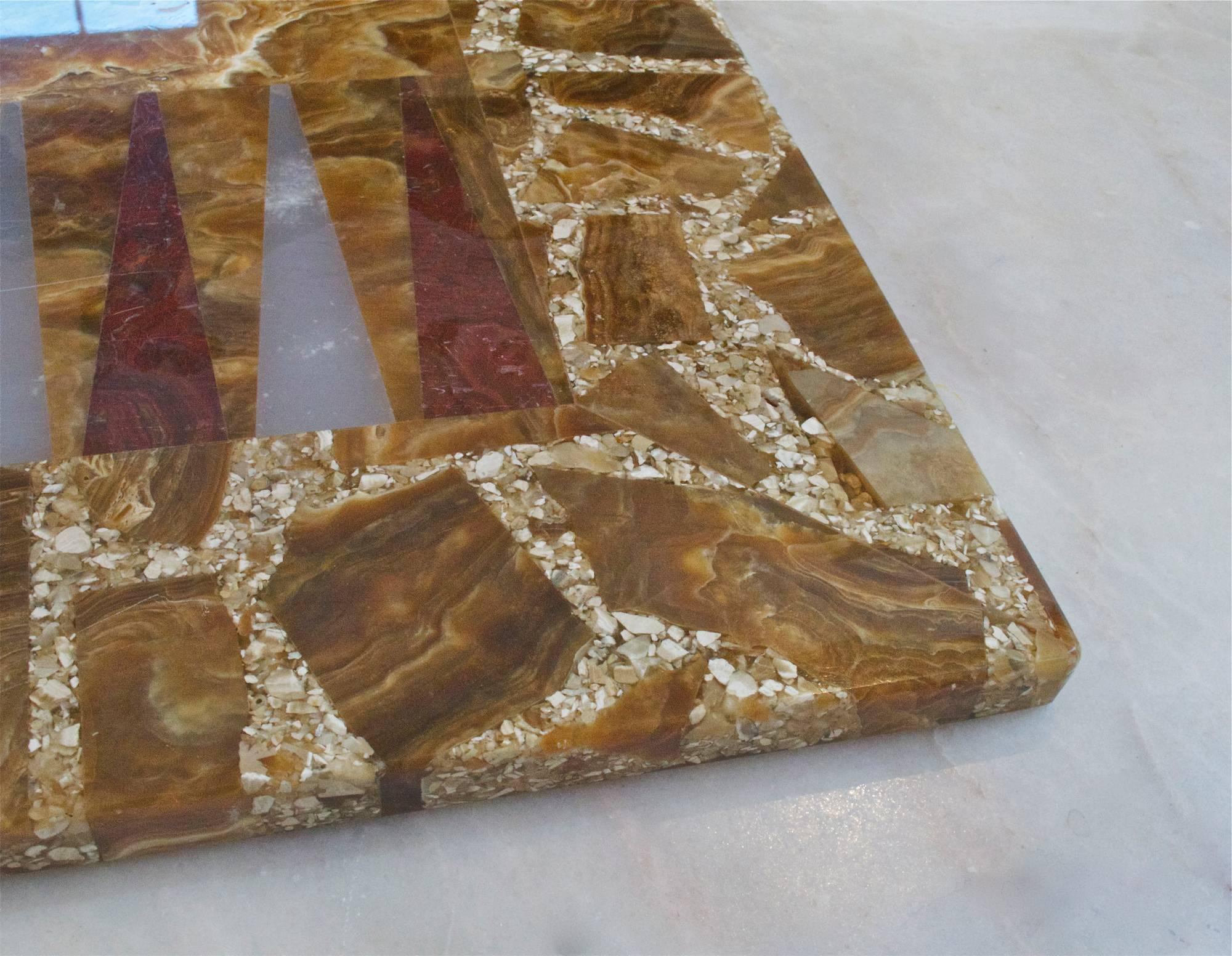 Italian Specimen Marble Backgammon Board For Sale