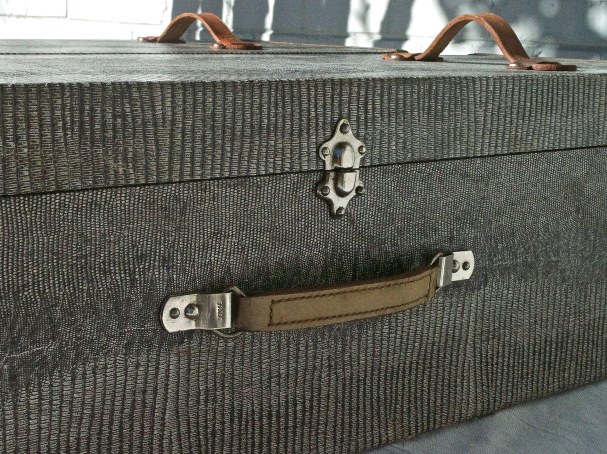 Travel Cases in Faux Crocodile Shagreen For Sale 4