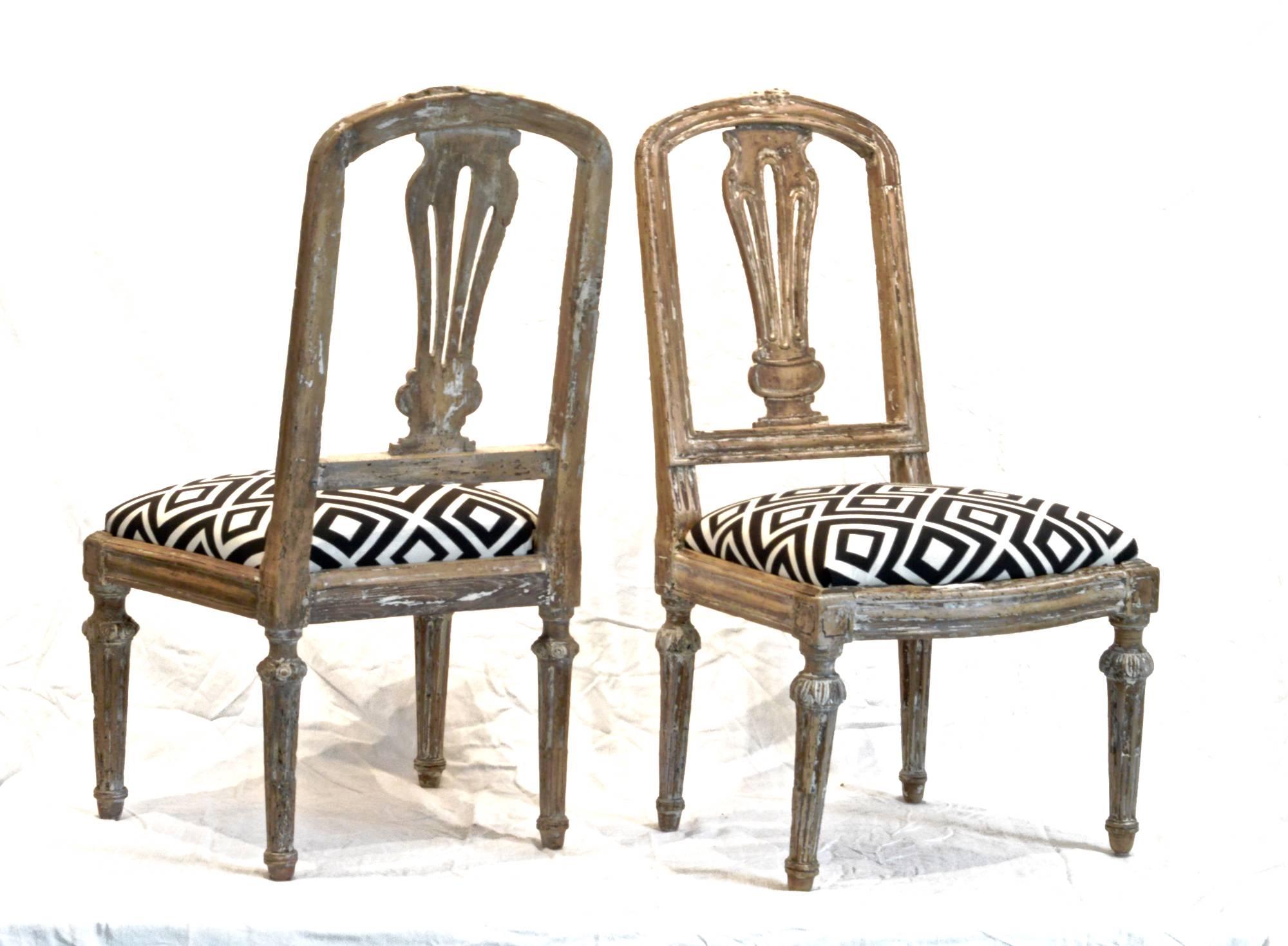 Carved 18th Century Italian Slipper Chairs