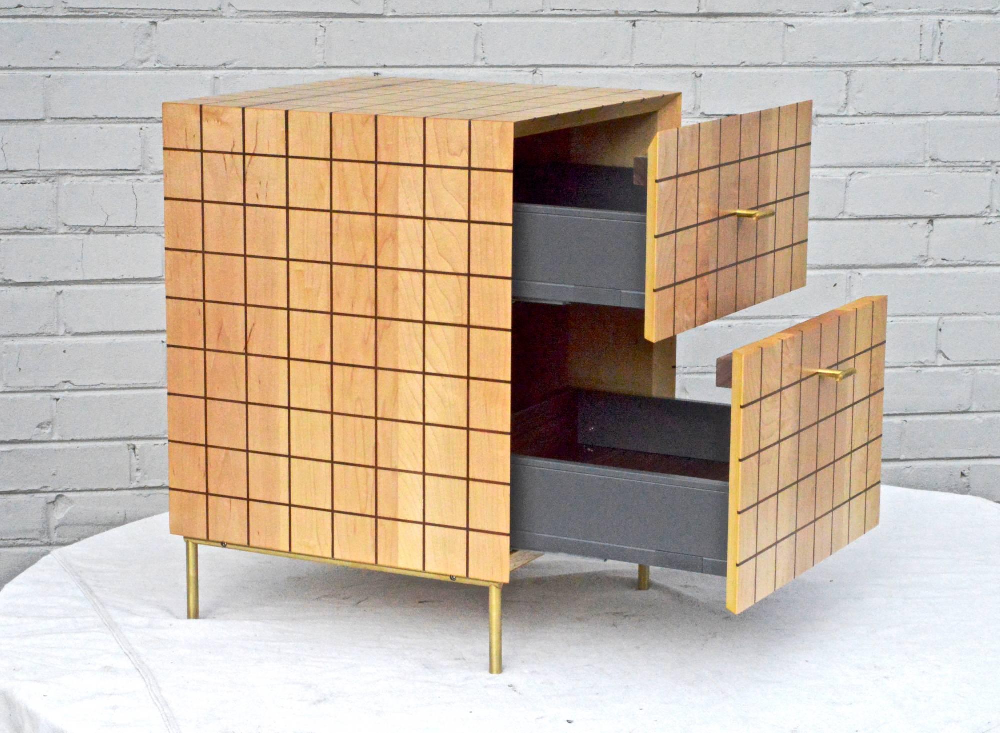 Modern Grid Cabinet in Maple by Tate Pray For Sale