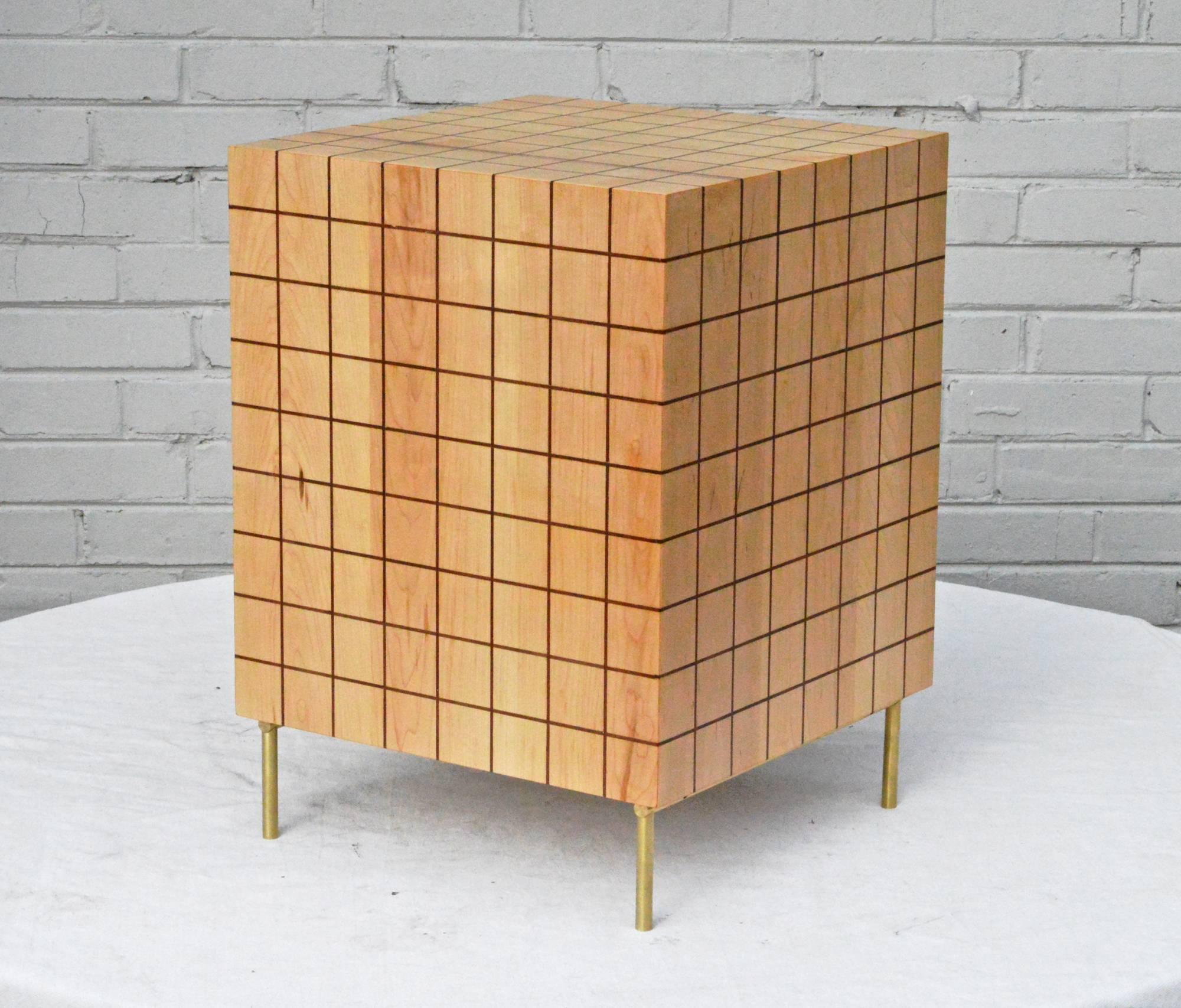 Inlay Grid Cabinet in Maple by Tate Pray For Sale