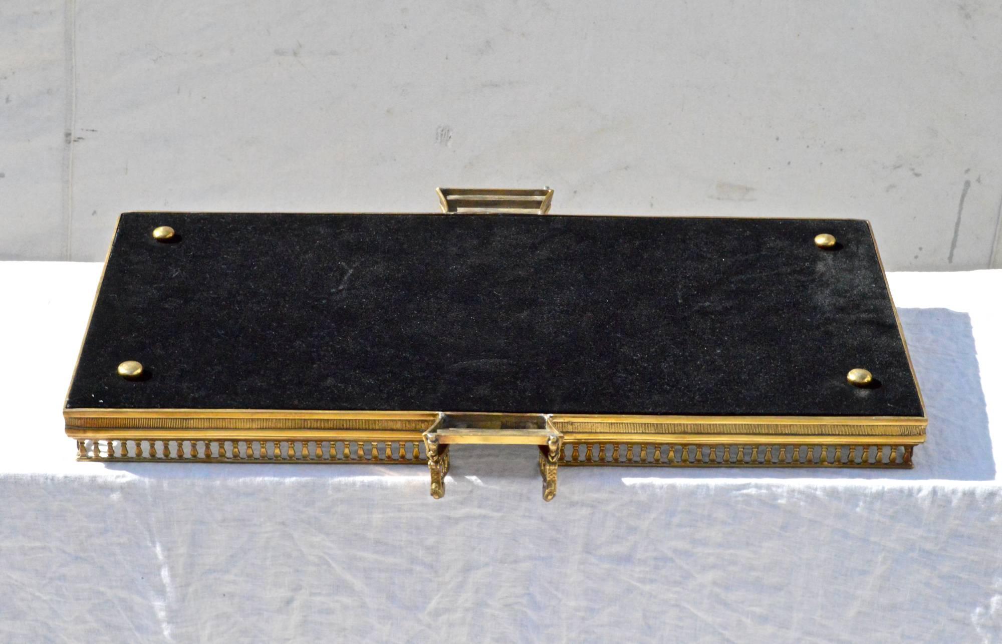 Brass Serving Tray/Plateau with Stairs 2