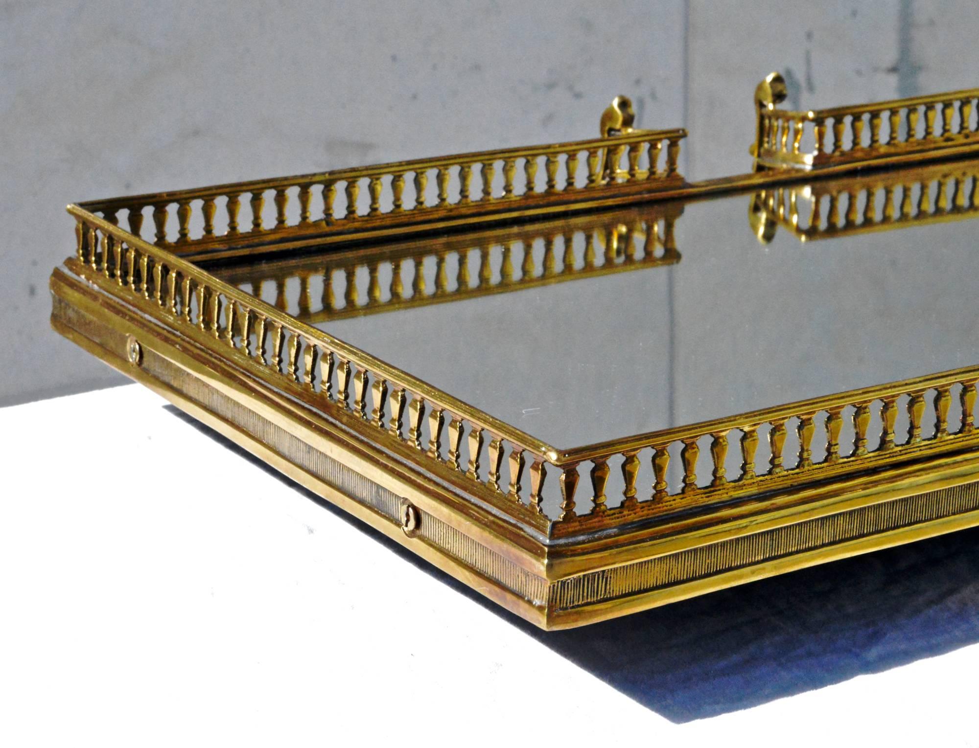 20th Century Brass Serving Tray/Plateau with Stairs