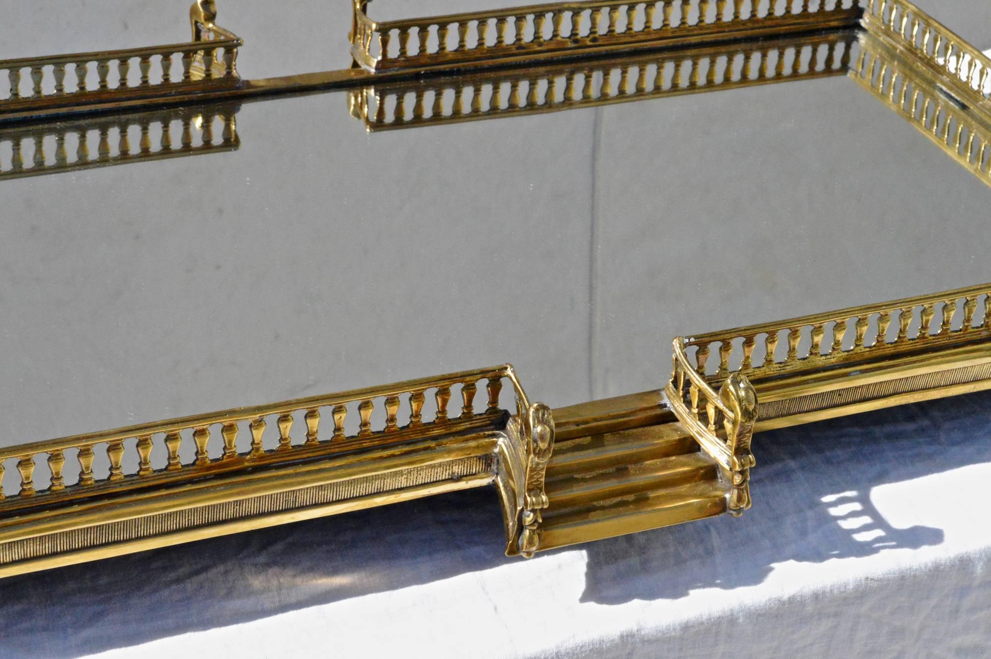Cast Brass Serving Tray/Plateau with Stairs
