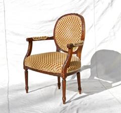 Louis XVI Fauteuil in Cut Velvet