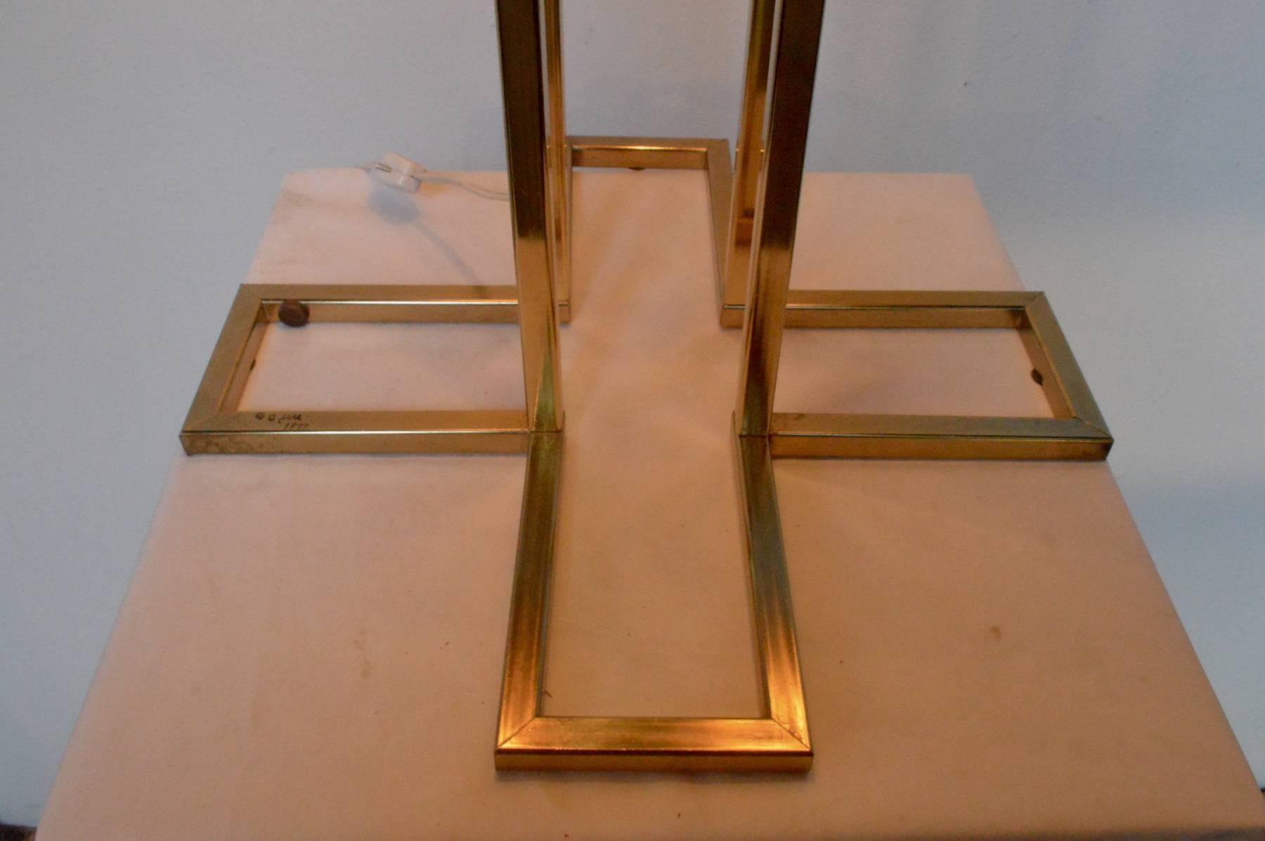Brass Table Lamp by C. Jere, Signed 2