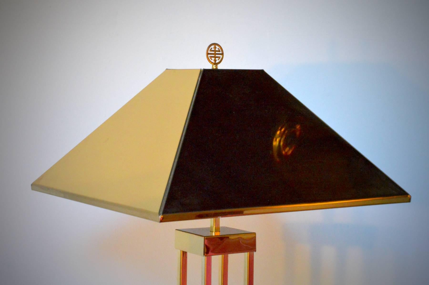 Brass Table Lamp by C. Jere, Signed 1