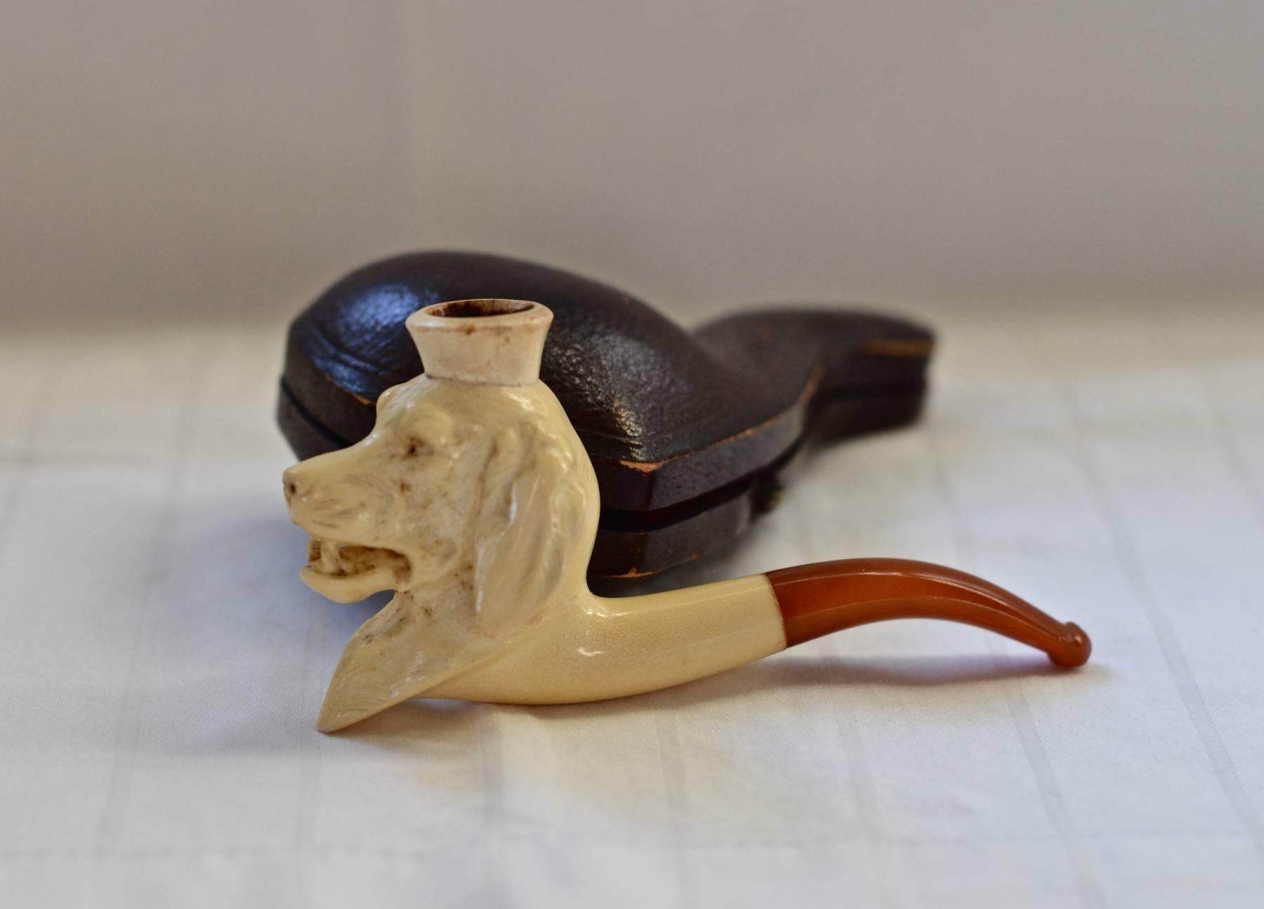 Carved Meerschaum Figural Pipe In Good Condition In Charlottesville, VA