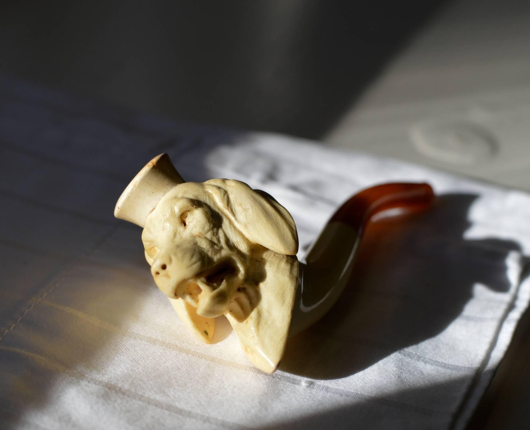 Carved Meerschaum Figural Pipe 4