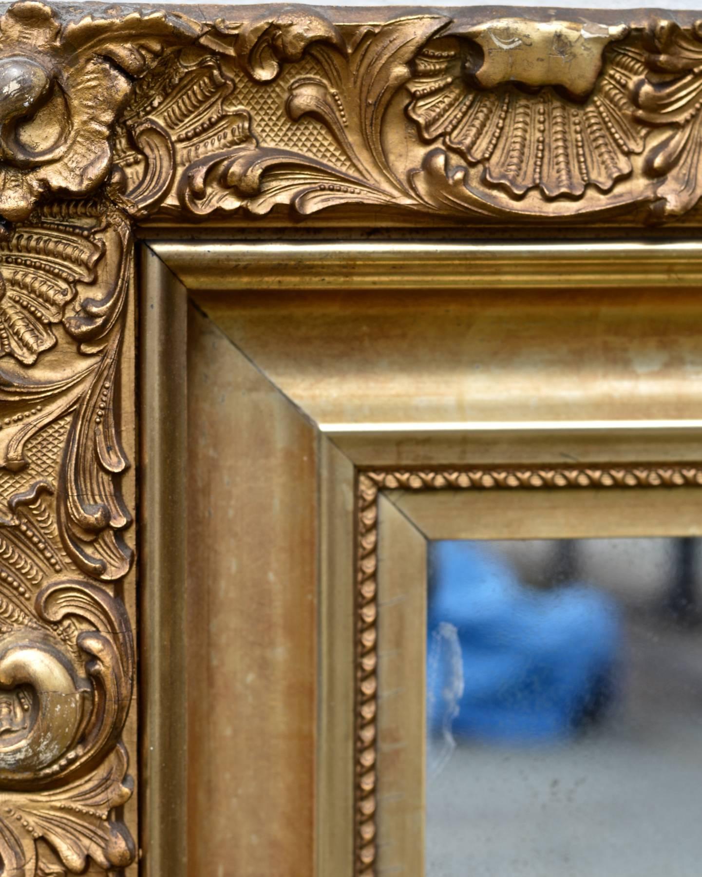 American Water Gilt and Plaster Mirror In Fair Condition In Charlottesville, VA