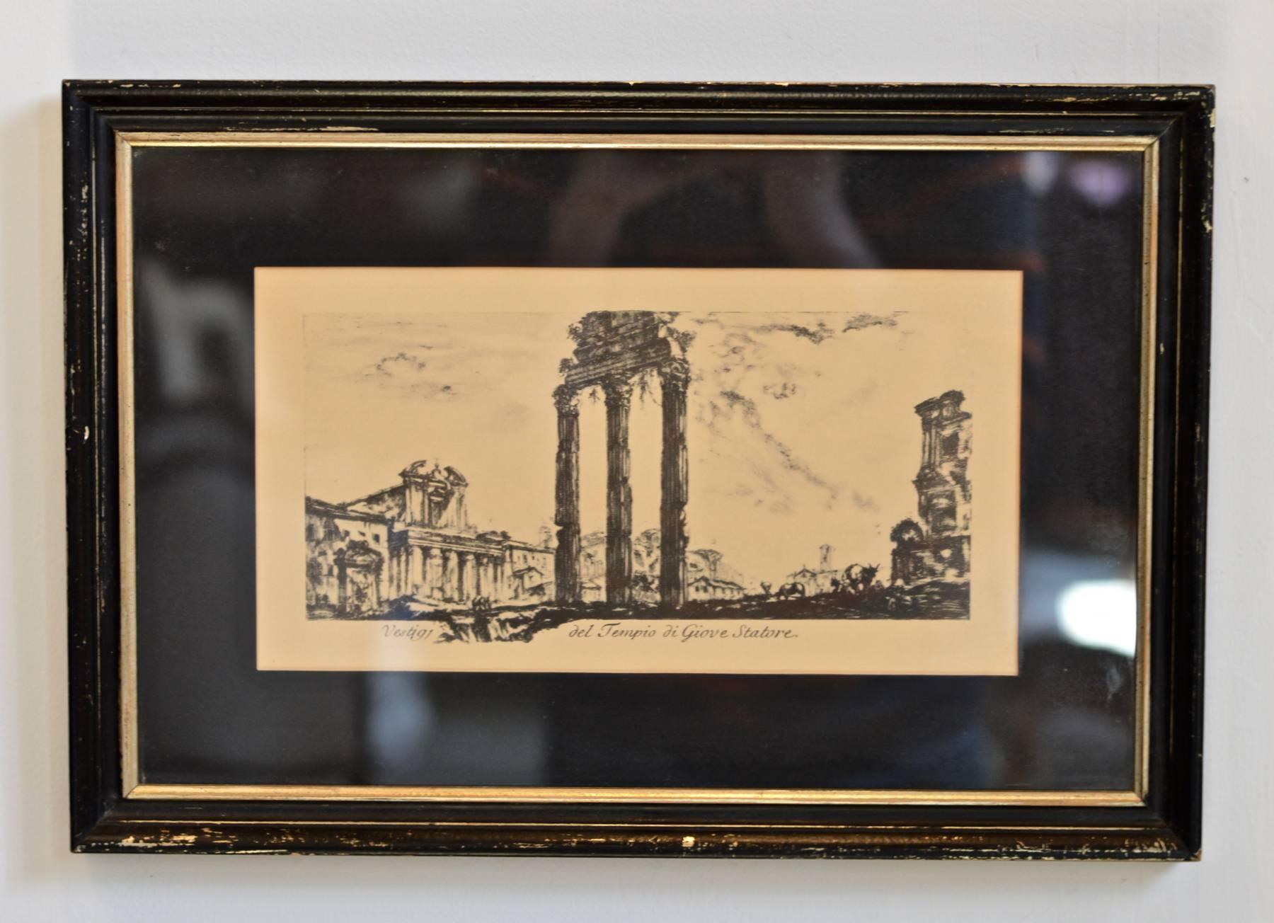 20th Century Grand Tour Prints of Roman Temples by Piranesi