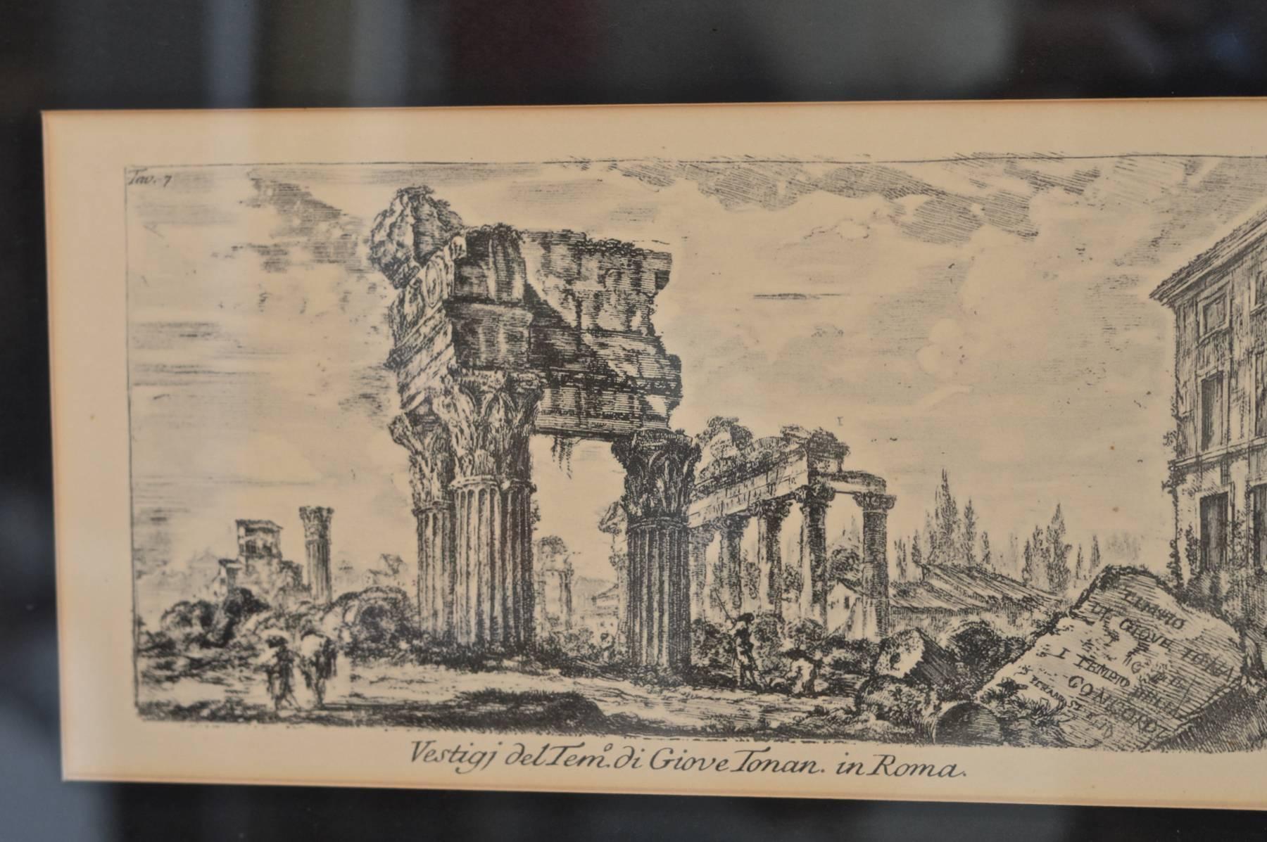 Grand Tour Prints of Roman Temples by Piranesi In Good Condition In Charlottesville, VA