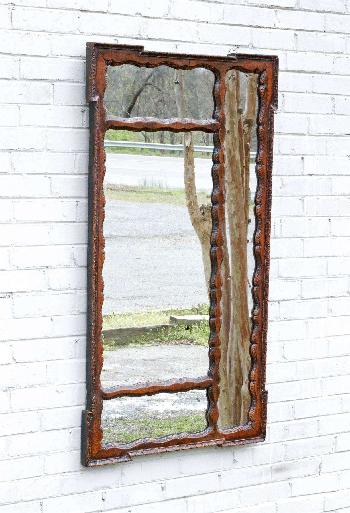 20th Century Carved Spanish Colonial Mantle Mirror For Sale