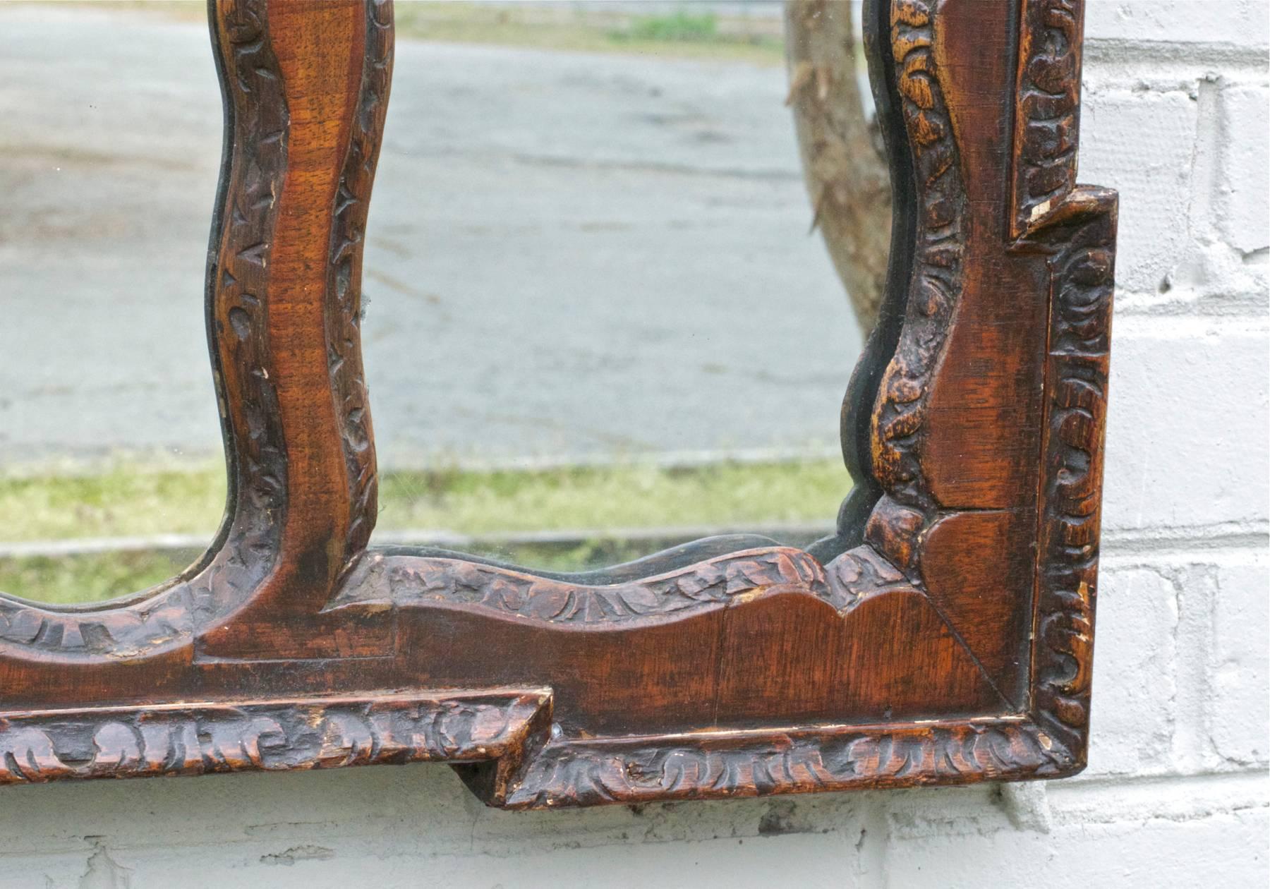 Carved Spanish Colonial Mantle Mirror For Sale 2