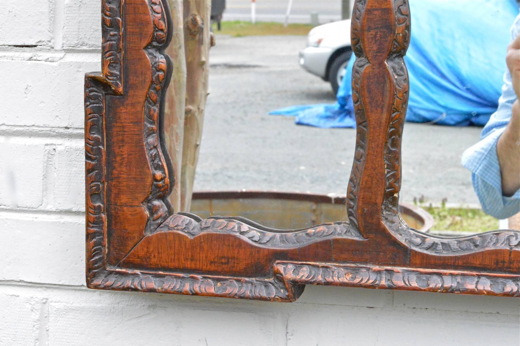 Carved Spanish Colonial Mantle Mirror For Sale 1