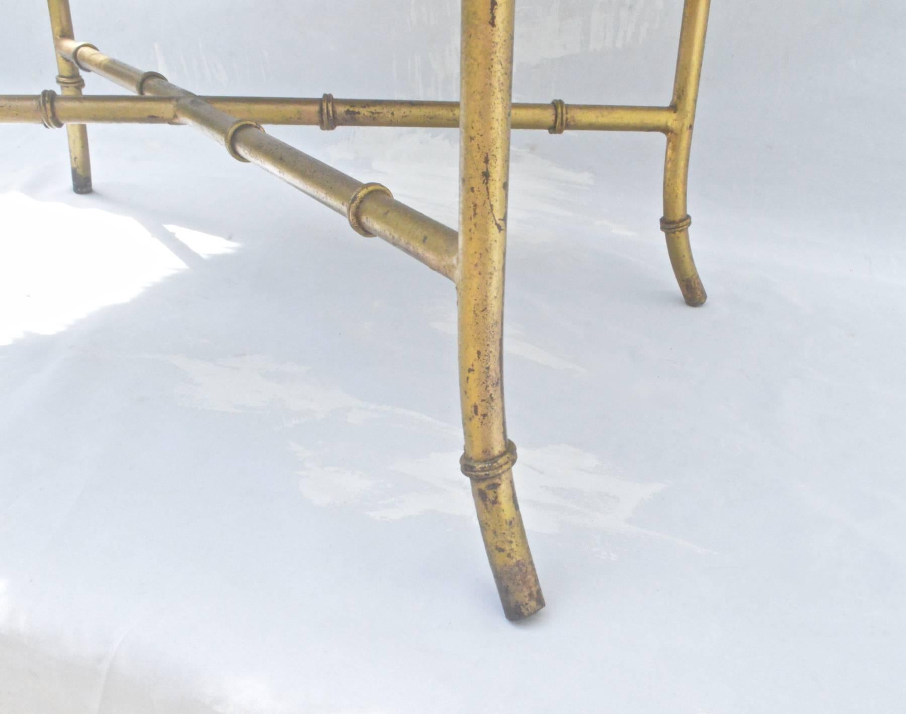 Faux Bamboo Gilt Iron Bench 2