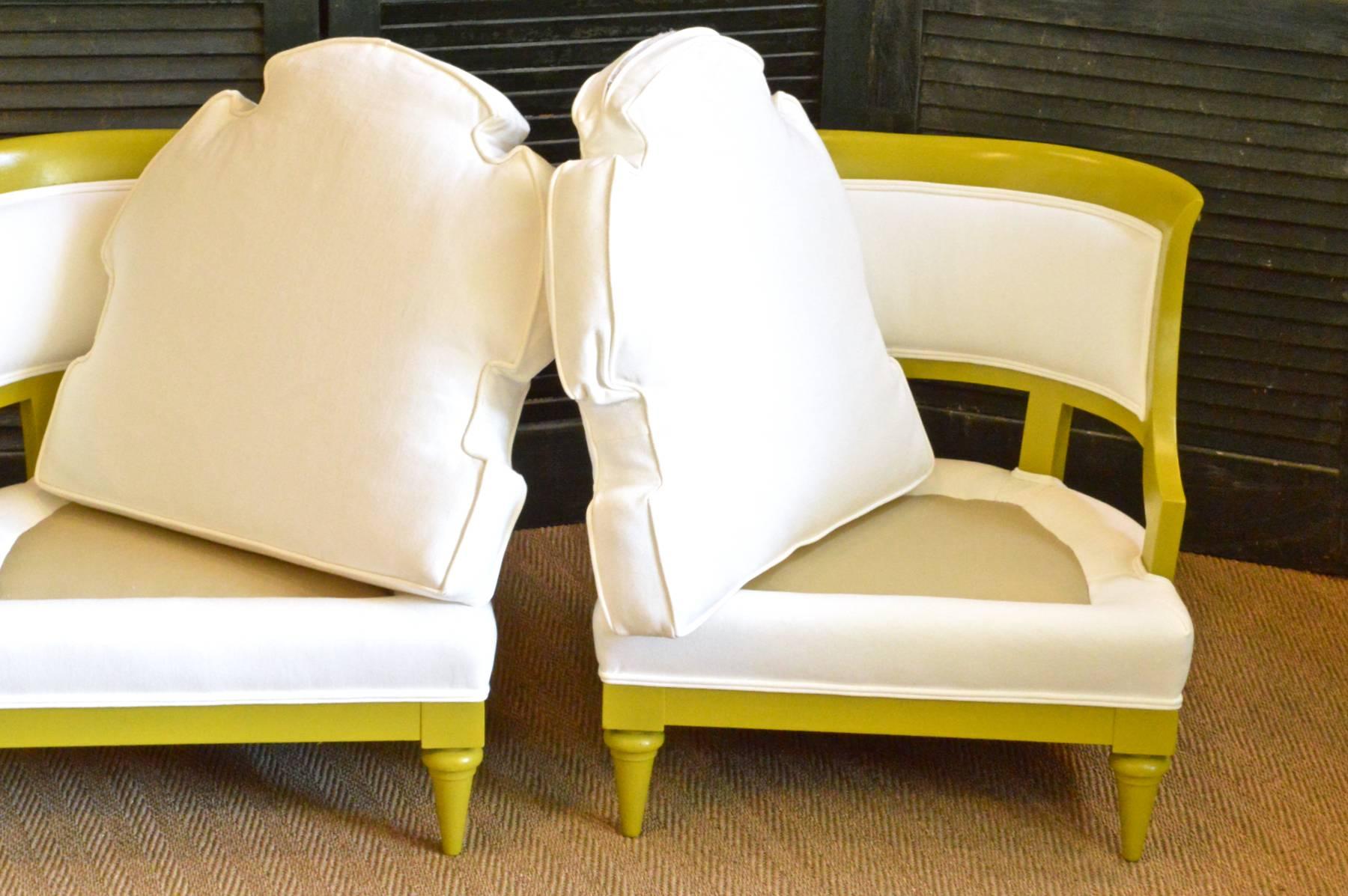 Pair of Slipper Chairs in Chartreuse 1
