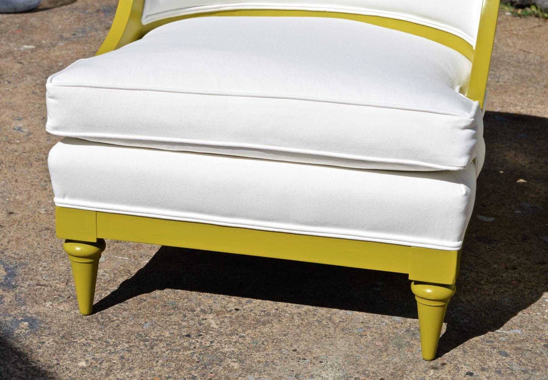 Pair of Slipper Chairs in Chartreuse 2