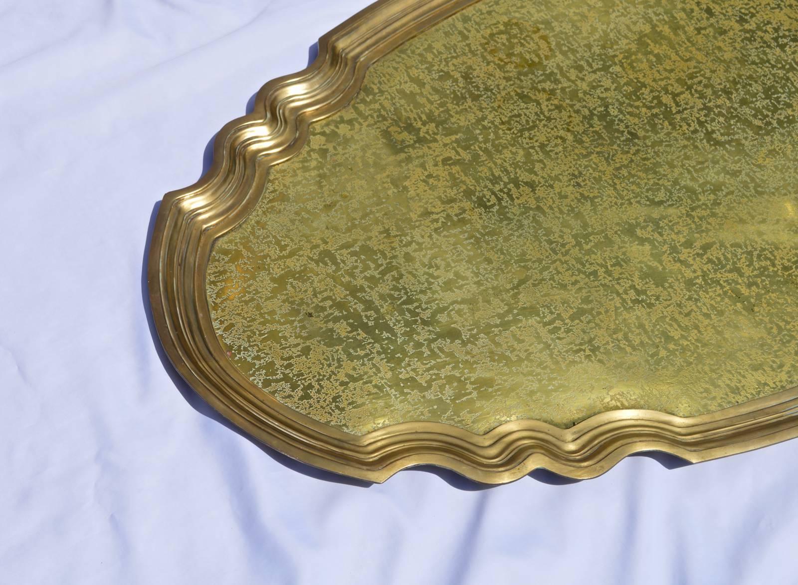 large brass serving tray