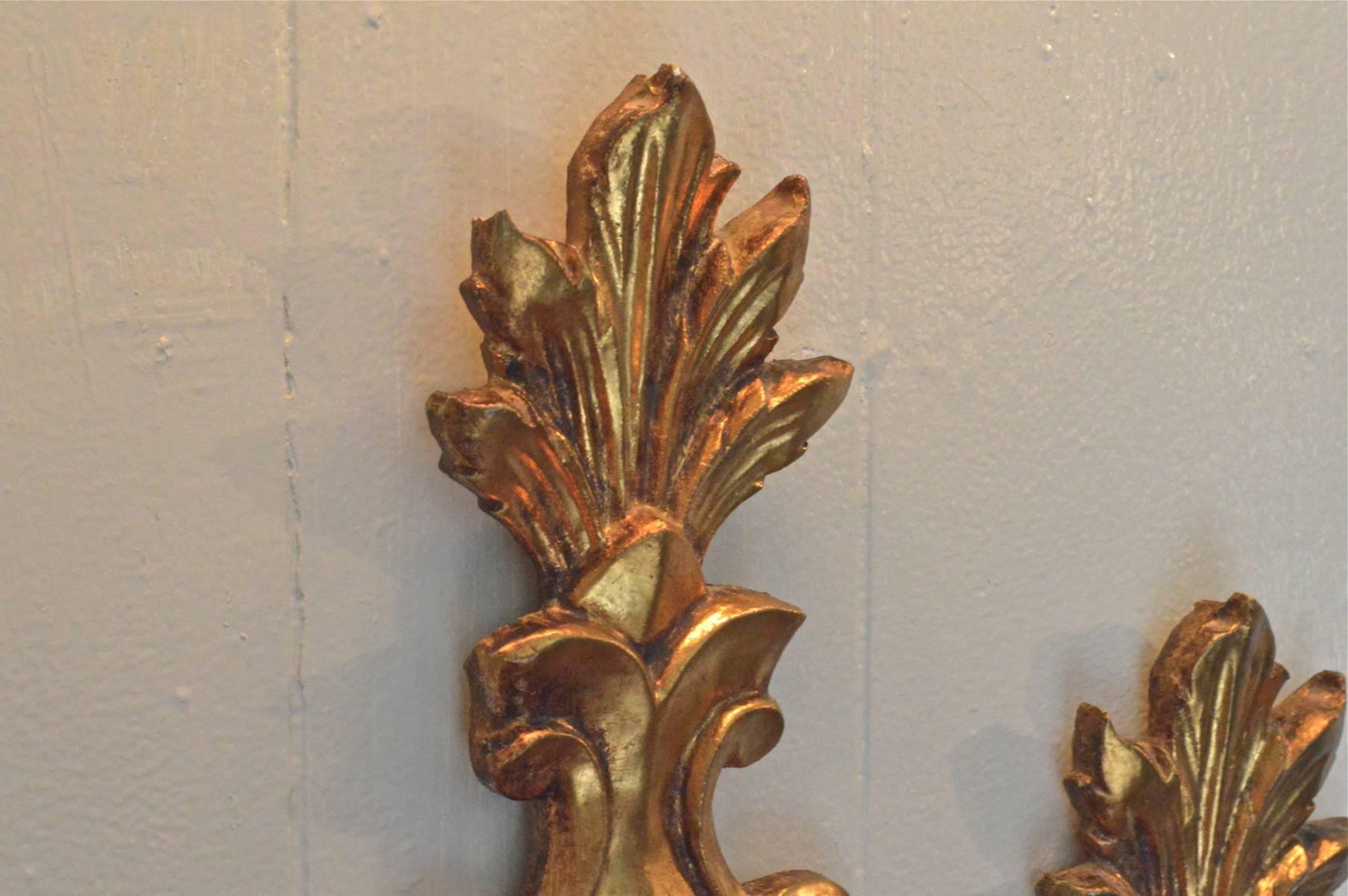 20th Century Vintage Italian Sconces of Fleur-de -Lis Form