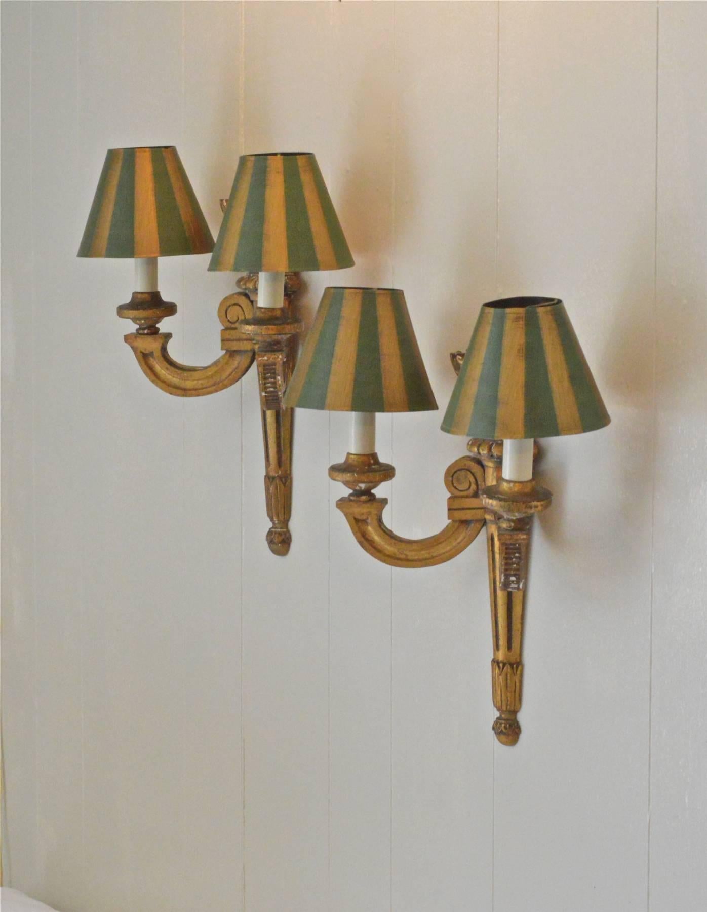 19th Century French Giltwood Sconces In Good Condition For Sale In Charlottesville, VA