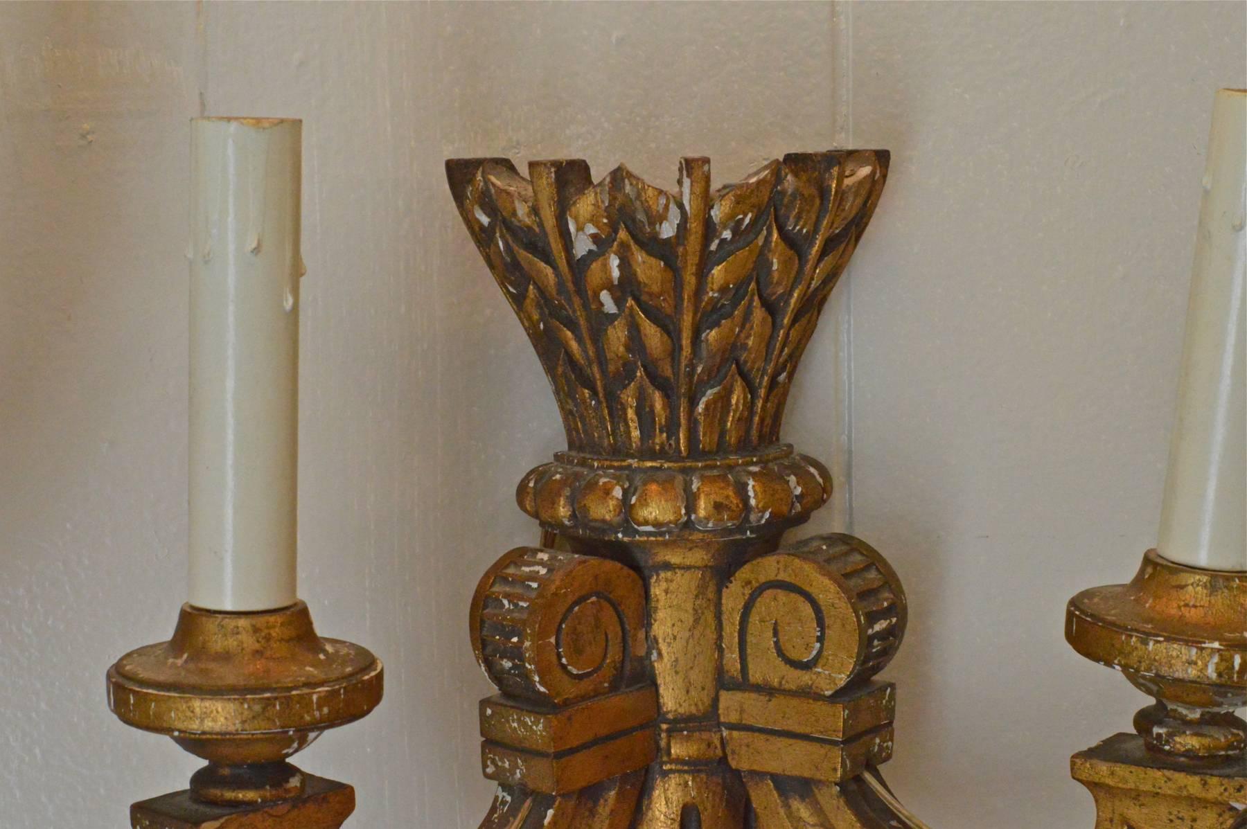 19th Century French Giltwood Sconces For Sale 1