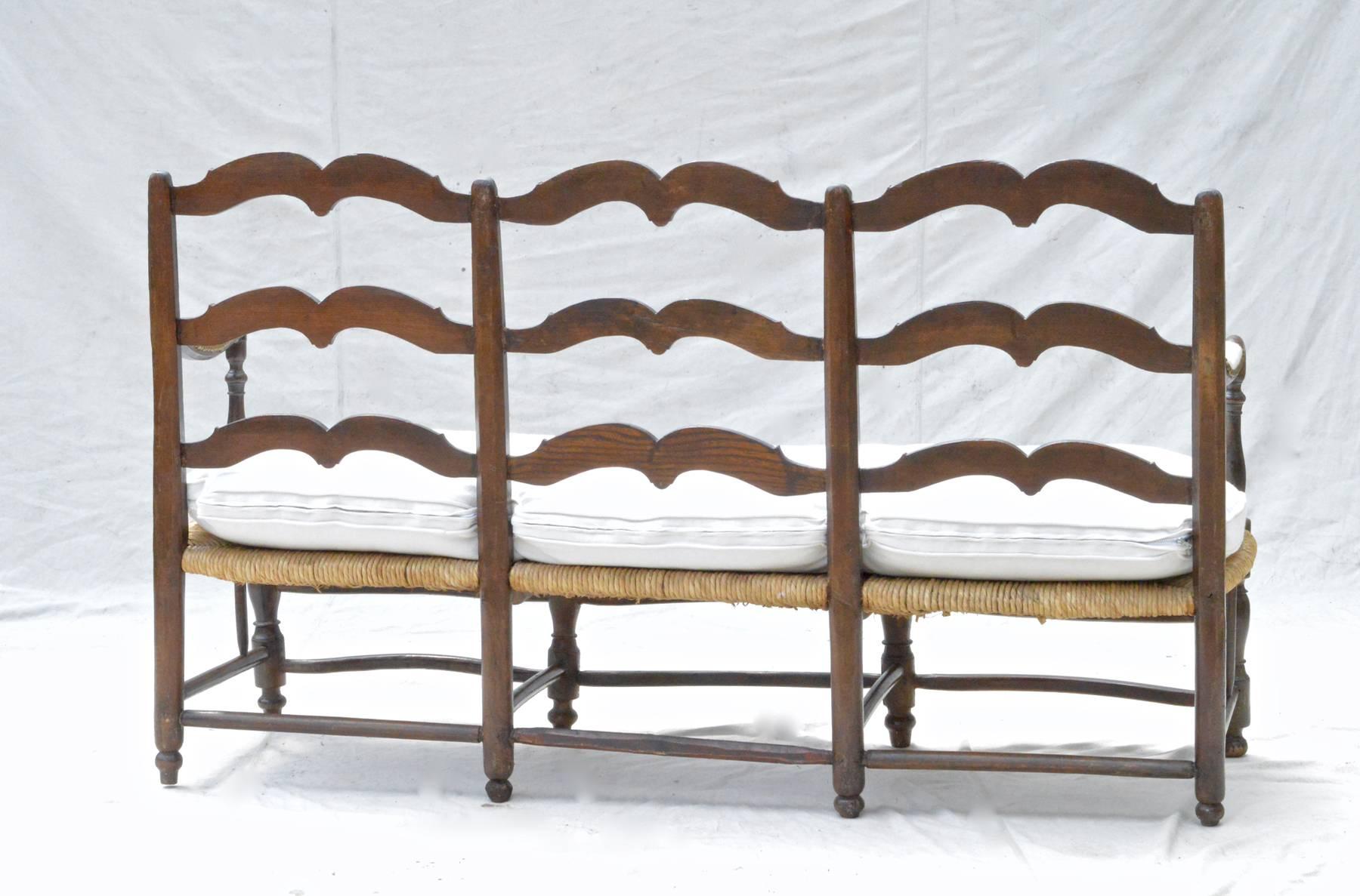 Triple Back 19th Century French Provincial Bench 2