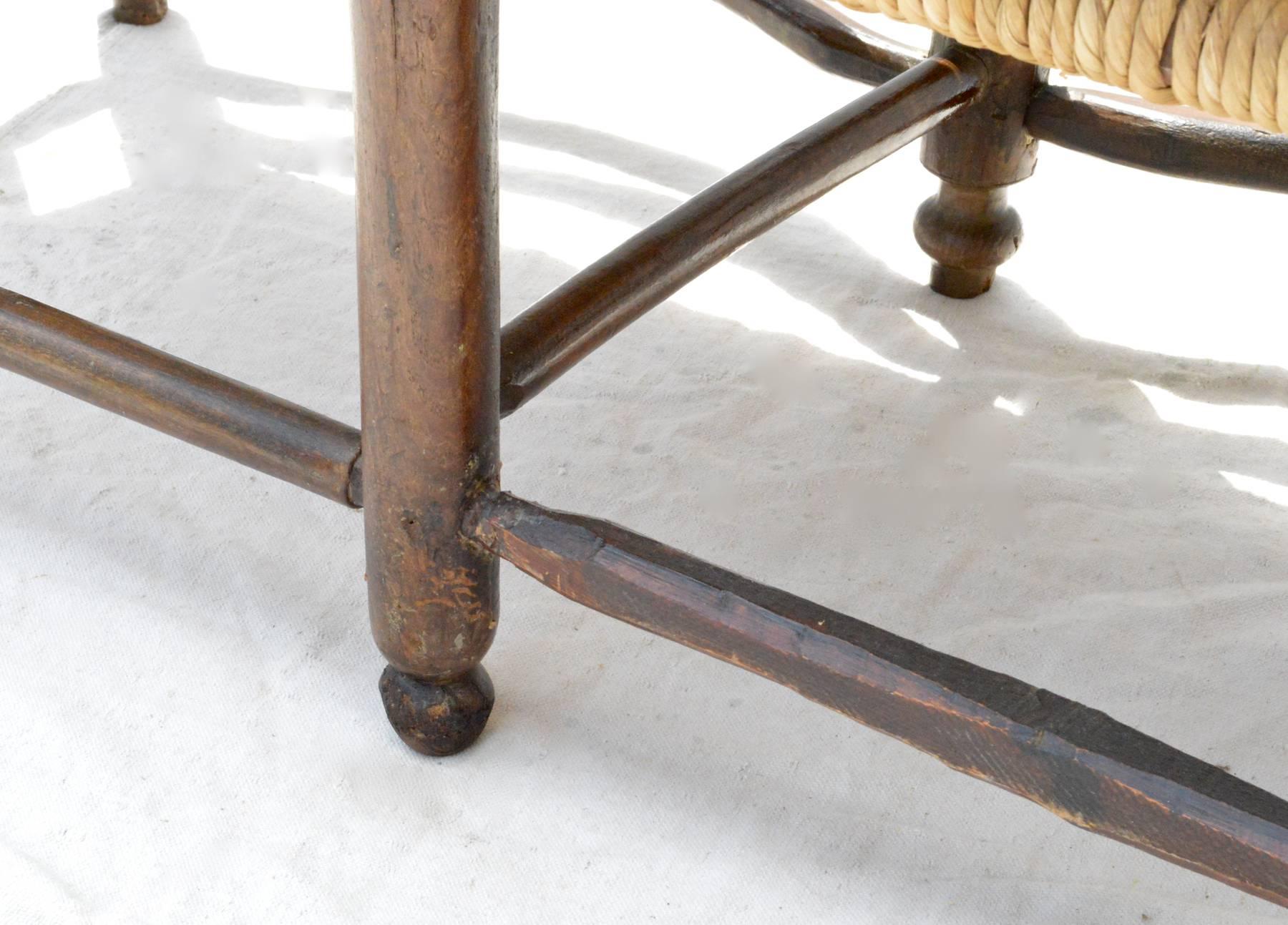 Triple Back 19th Century French Provincial Bench 4