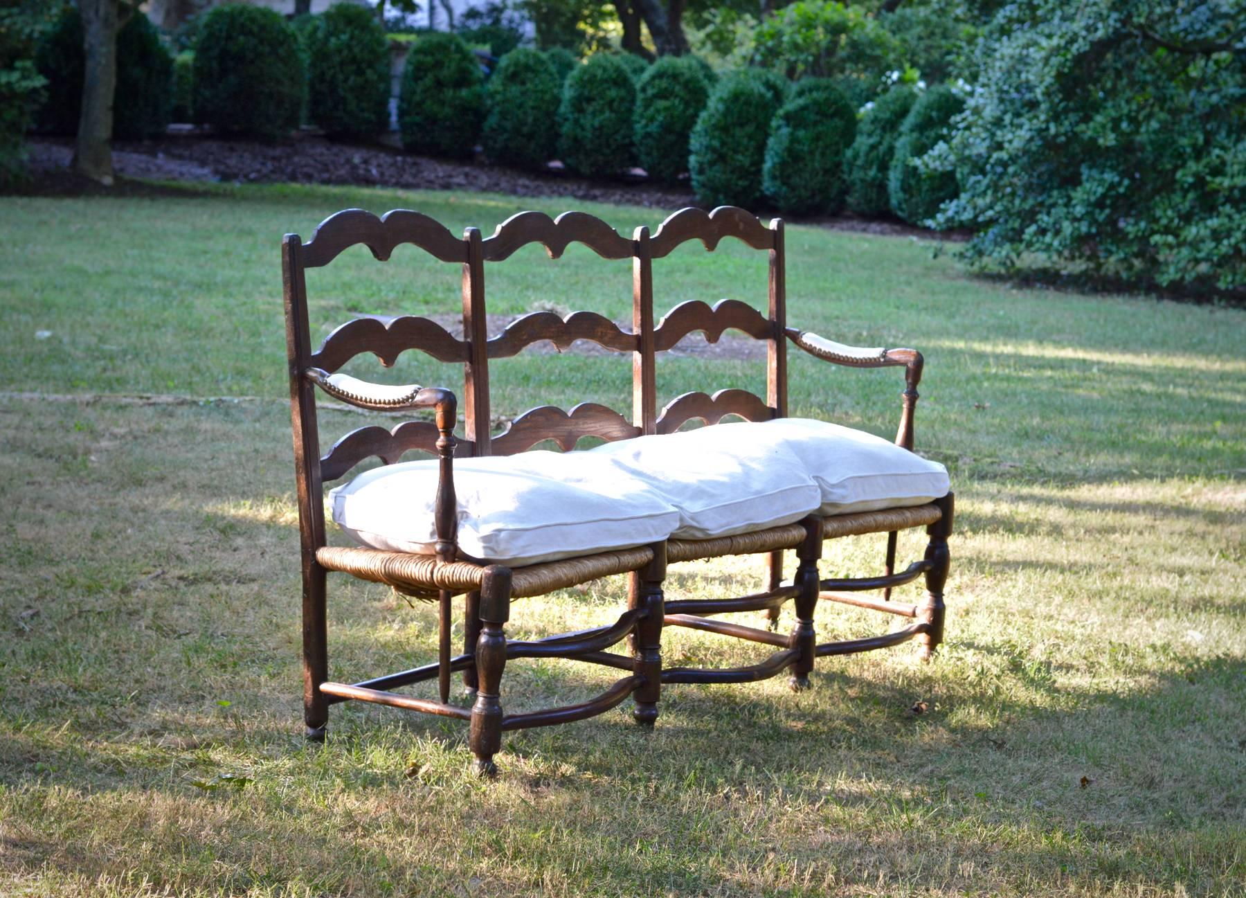 Triple Back 19th Century French Provincial Bench 6