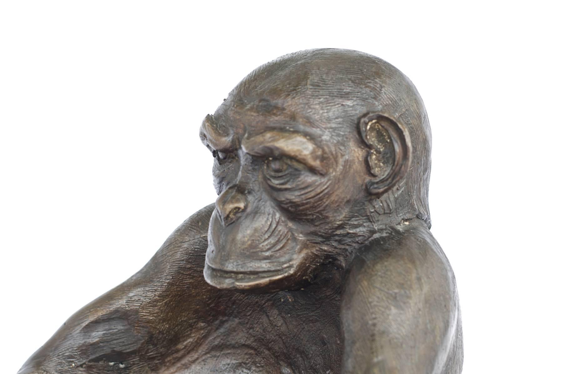 20th Century Bronze Monkey Bowl or Catchall