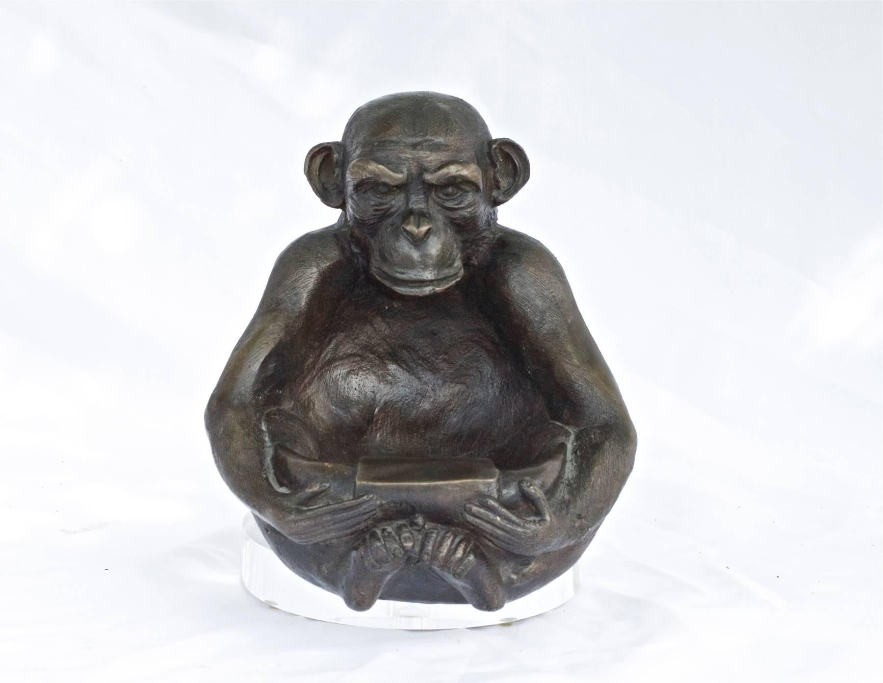 Cast Bronze Monkey Bowl or Catchall