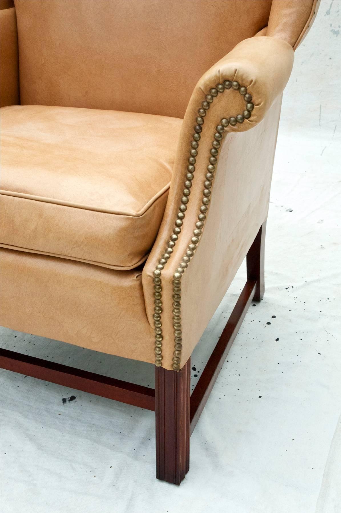 wingback chair with nailhead trim