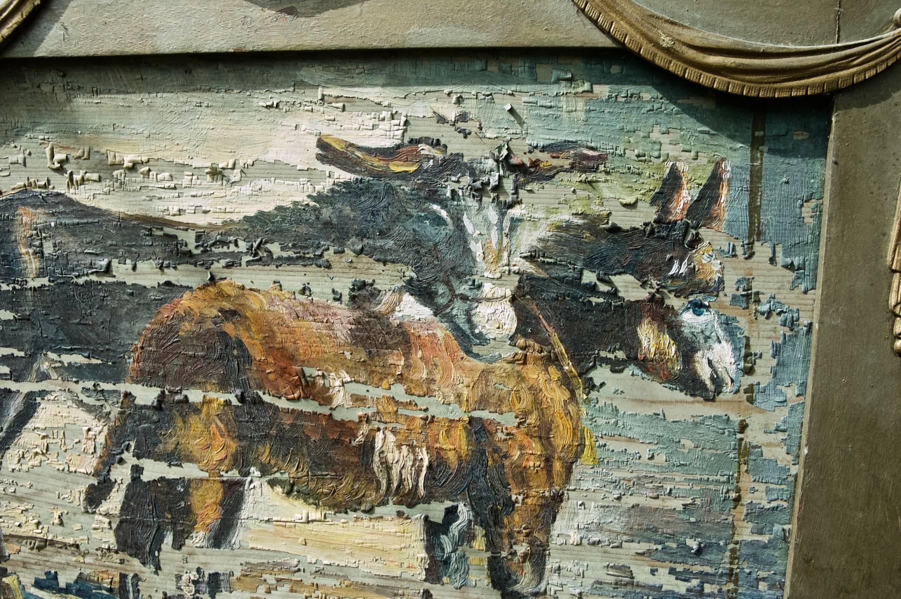 Rustic Folk Art Painting of Donkeys