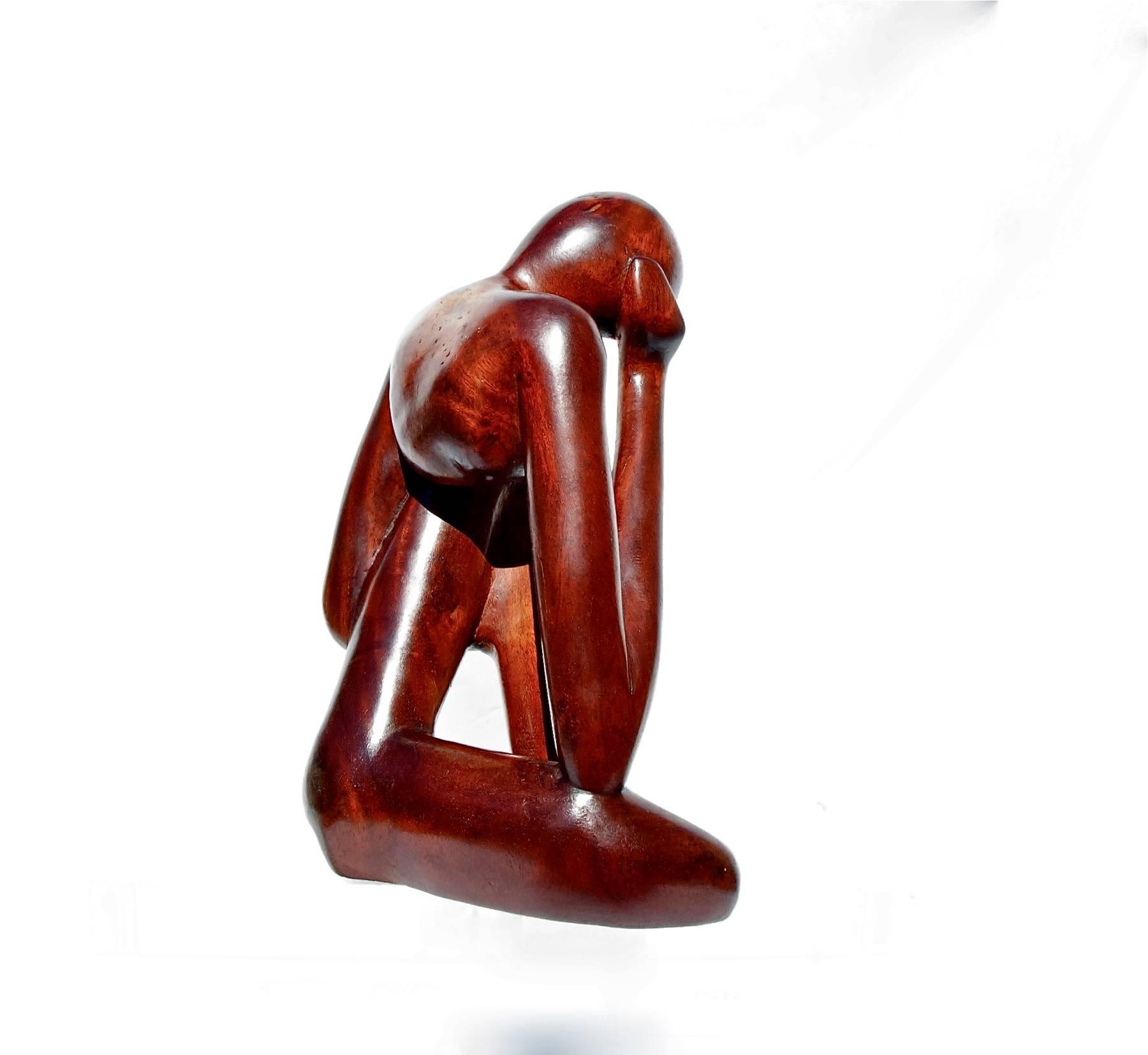 Modernist Figural Sculpture of Mahogany 1