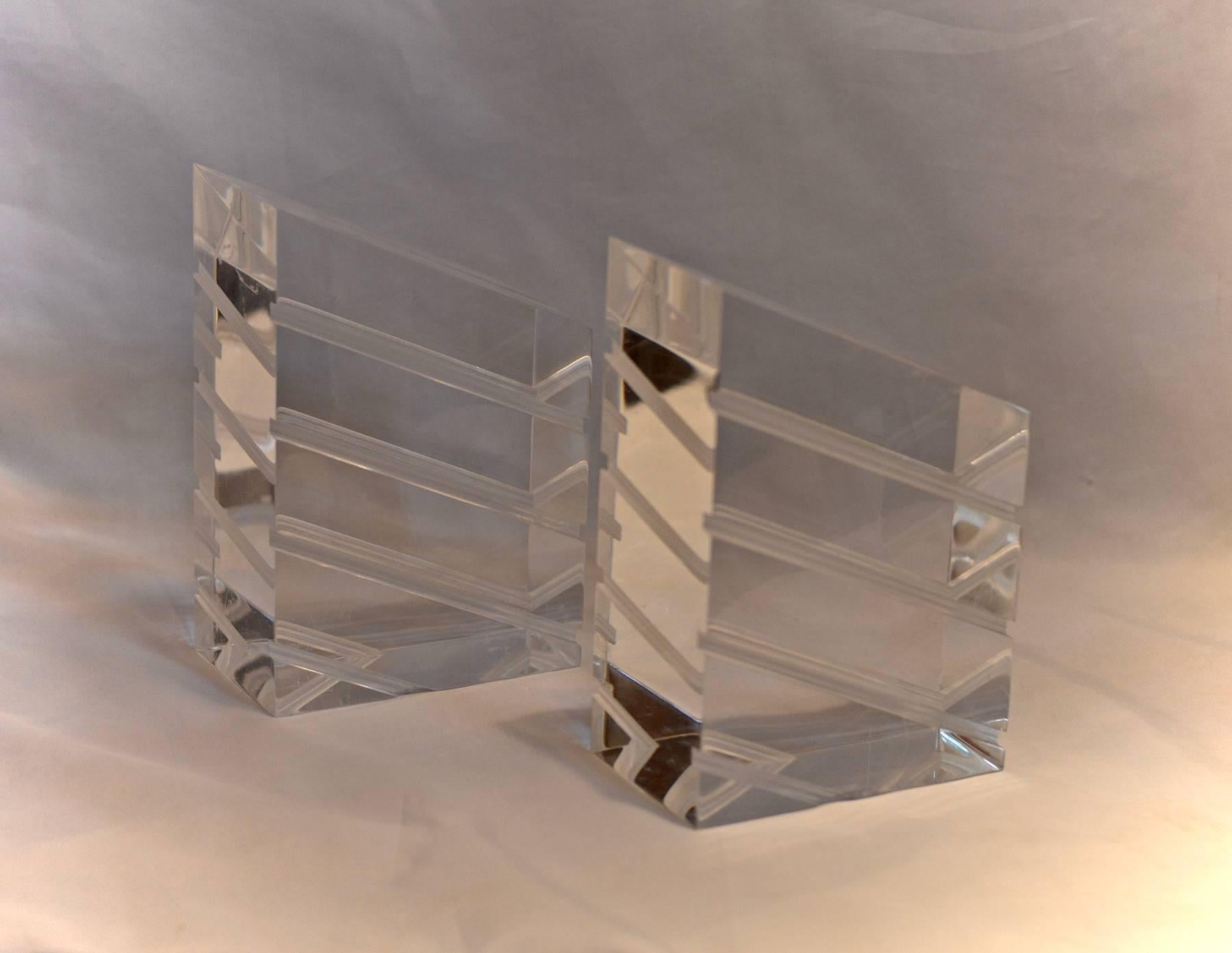 Other Lucite Bookends by Astrolite For Sale
