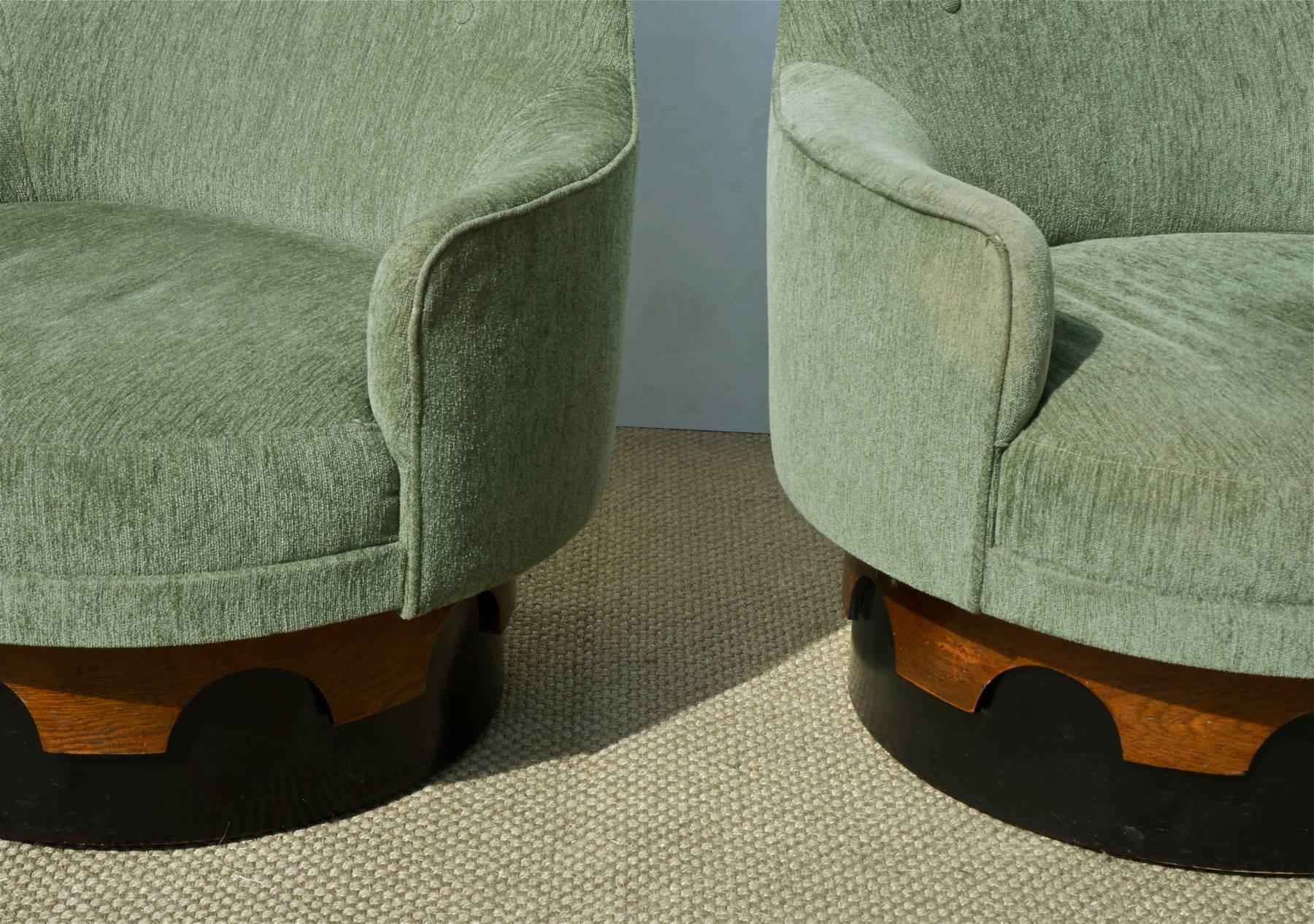 Adrian Pearsall High Back Swivel Chairs, a Pair For Sale 2