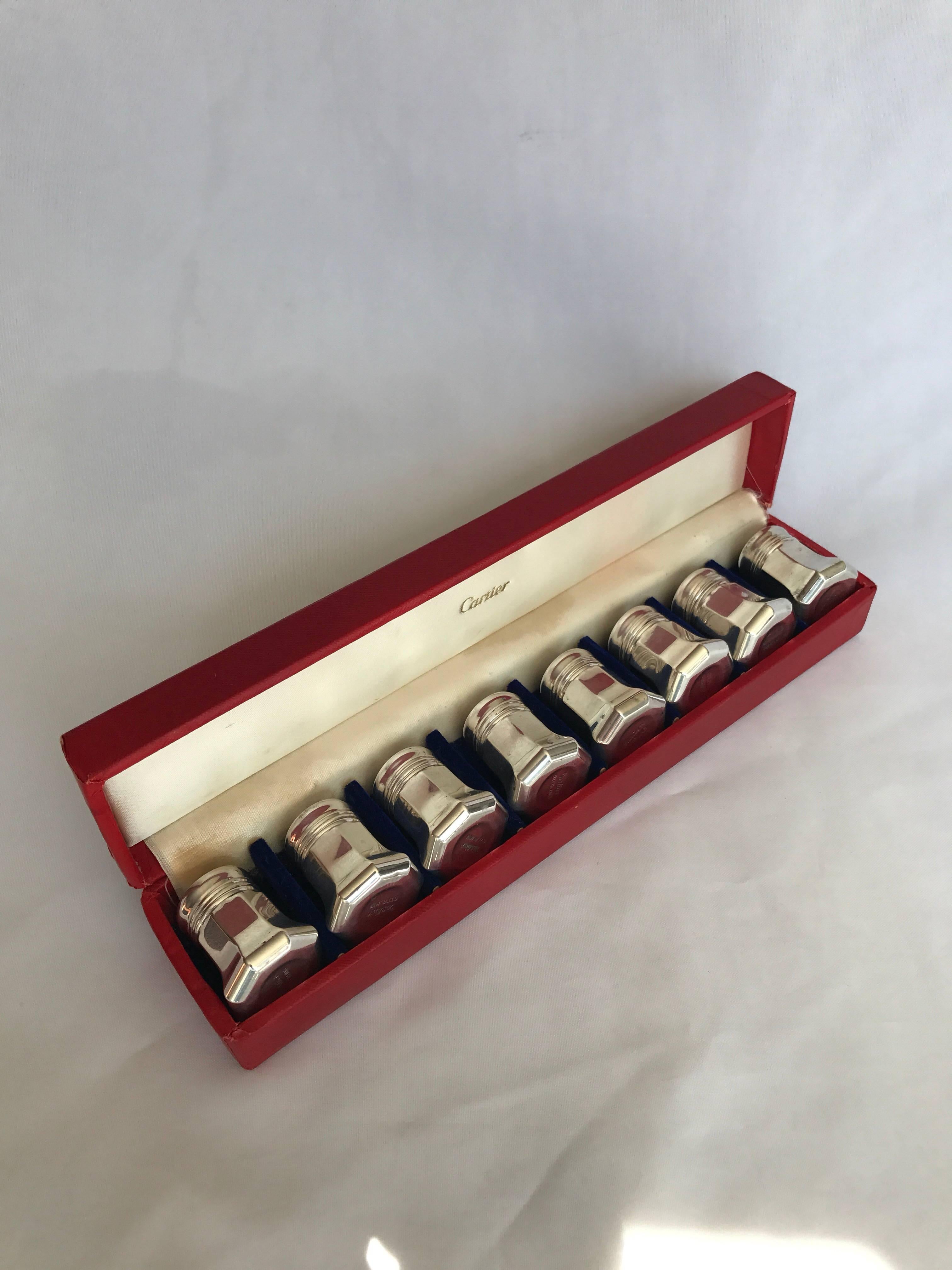 Cartier Sterling Silver Salts, Set of Eight 1