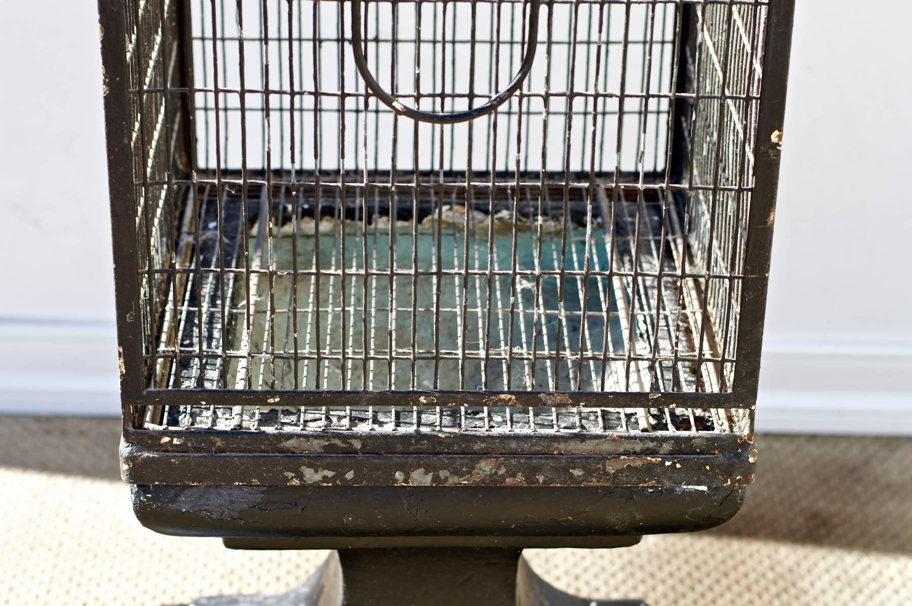 Mid-20th Century Impressive Bird Cage on Stand in The Manner of Weinberg For Sale