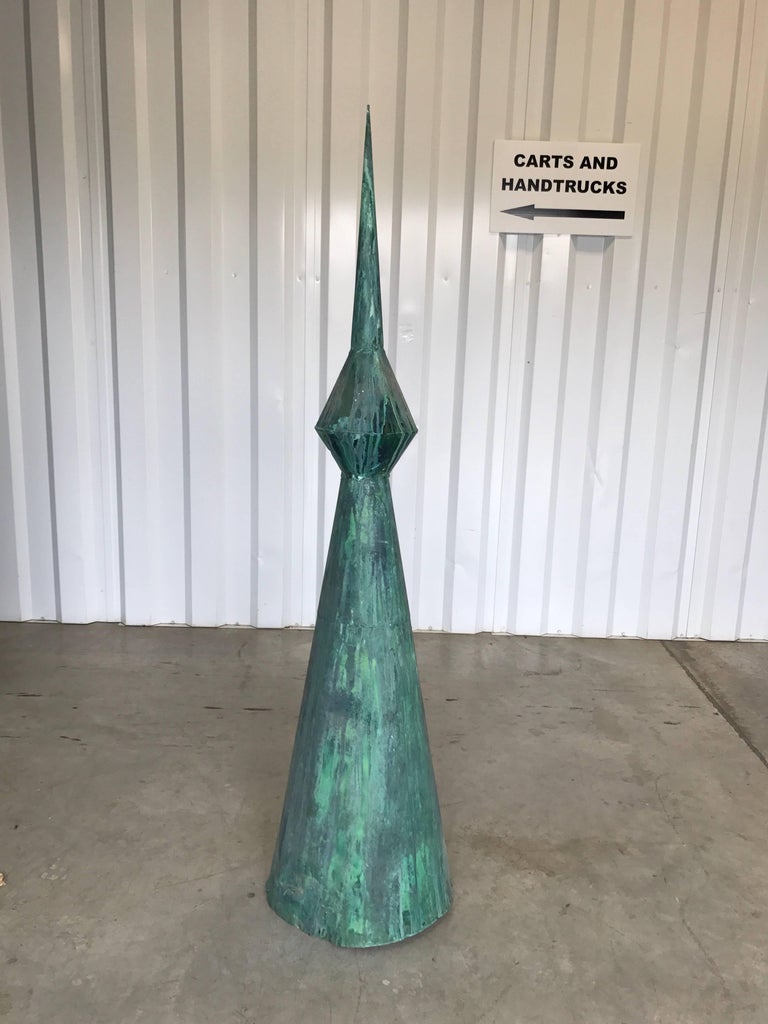 Large Decorative Garden Finial in a Vertigris Finish at 1stDibs