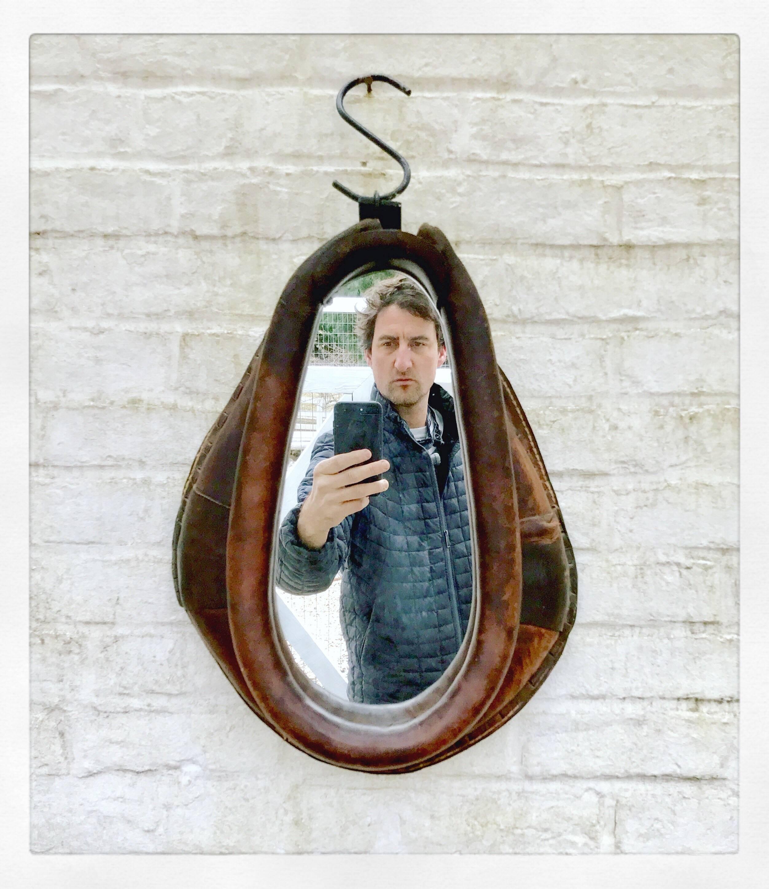 English Leather Horse Collar Mirror at 1stDibs horse collar mirrors