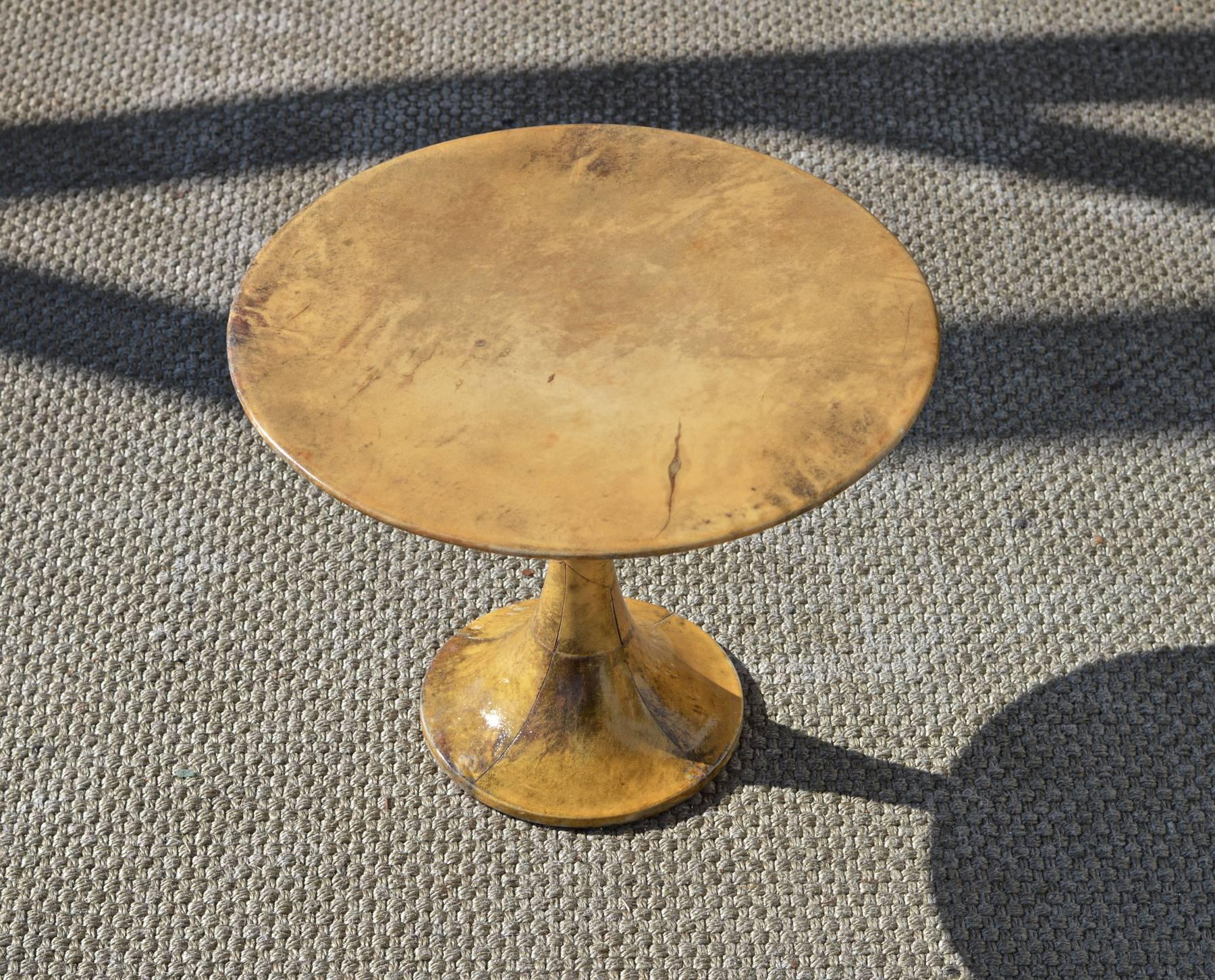 Mid-Century Modern Lacquered Goatskin Cocktail Table in the Manner of Aldo Tura